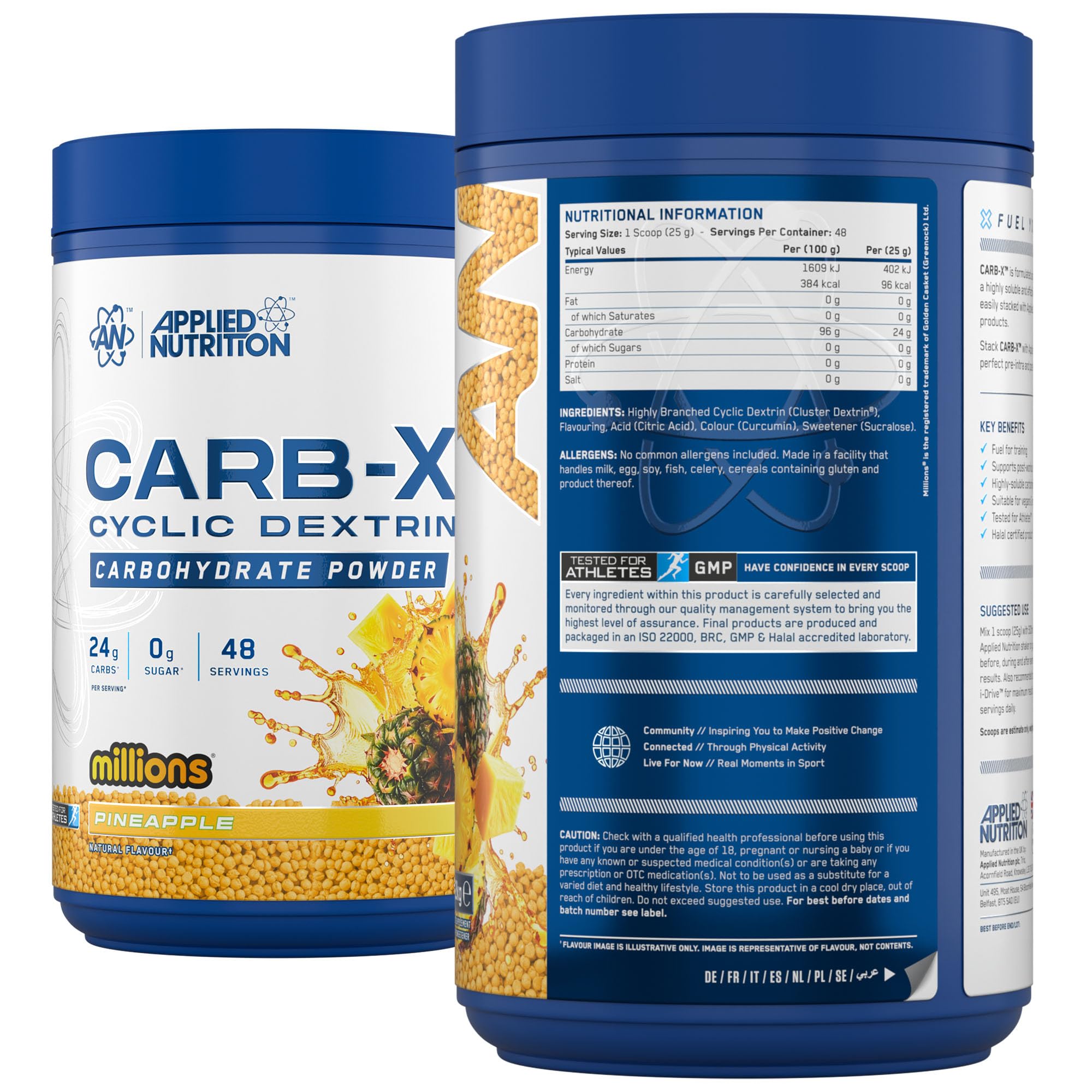 Applied Nutrition Carb X Highly Branched Cyclic Dextrin Carbohydrates Powder | 1200g Tub | Vegan, Gluten-Free 8