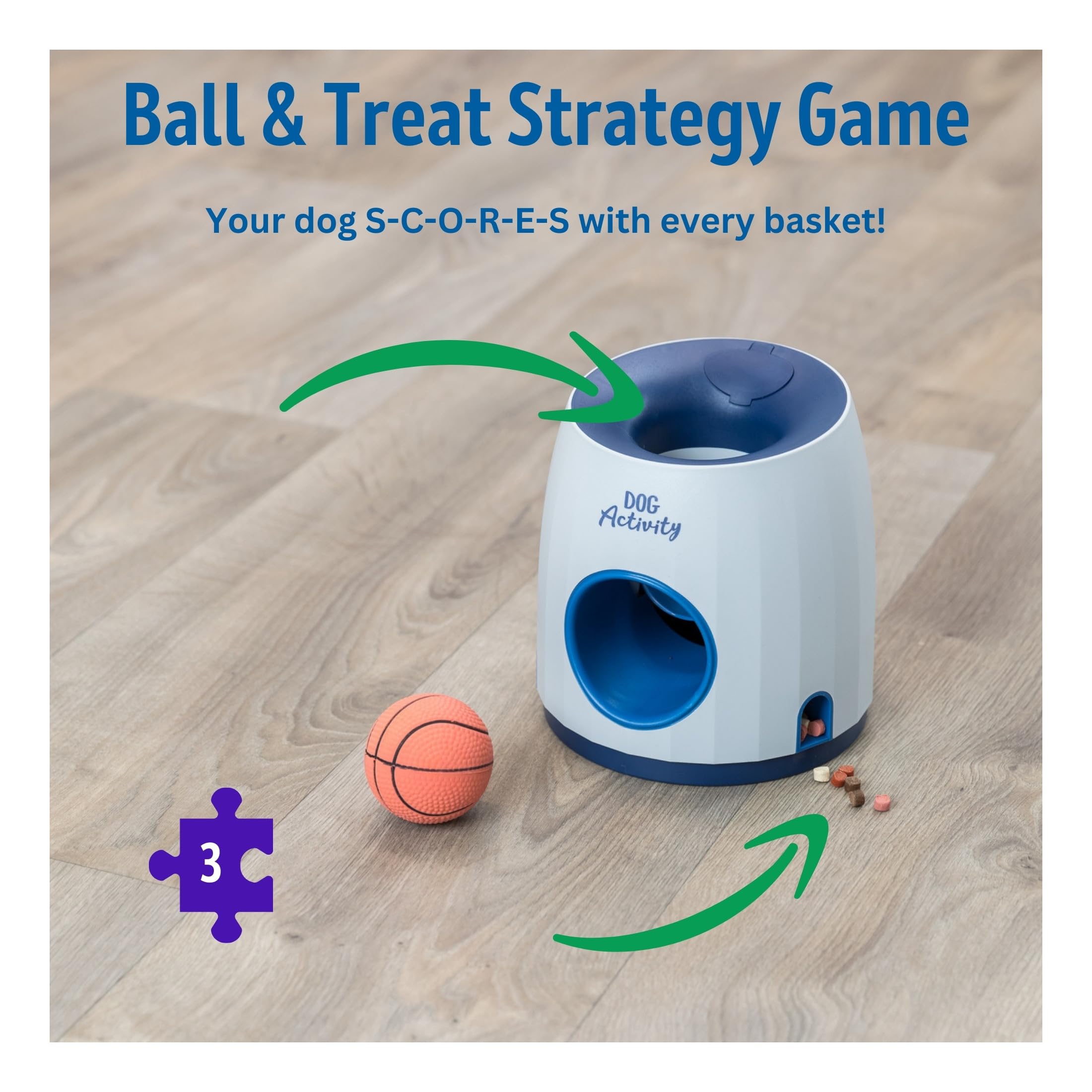Trixie Dog Activity Ball & Treat Strategy Game - Interactive Puzzle Toy | Level 3 Difficulty | Indoor Activity 6