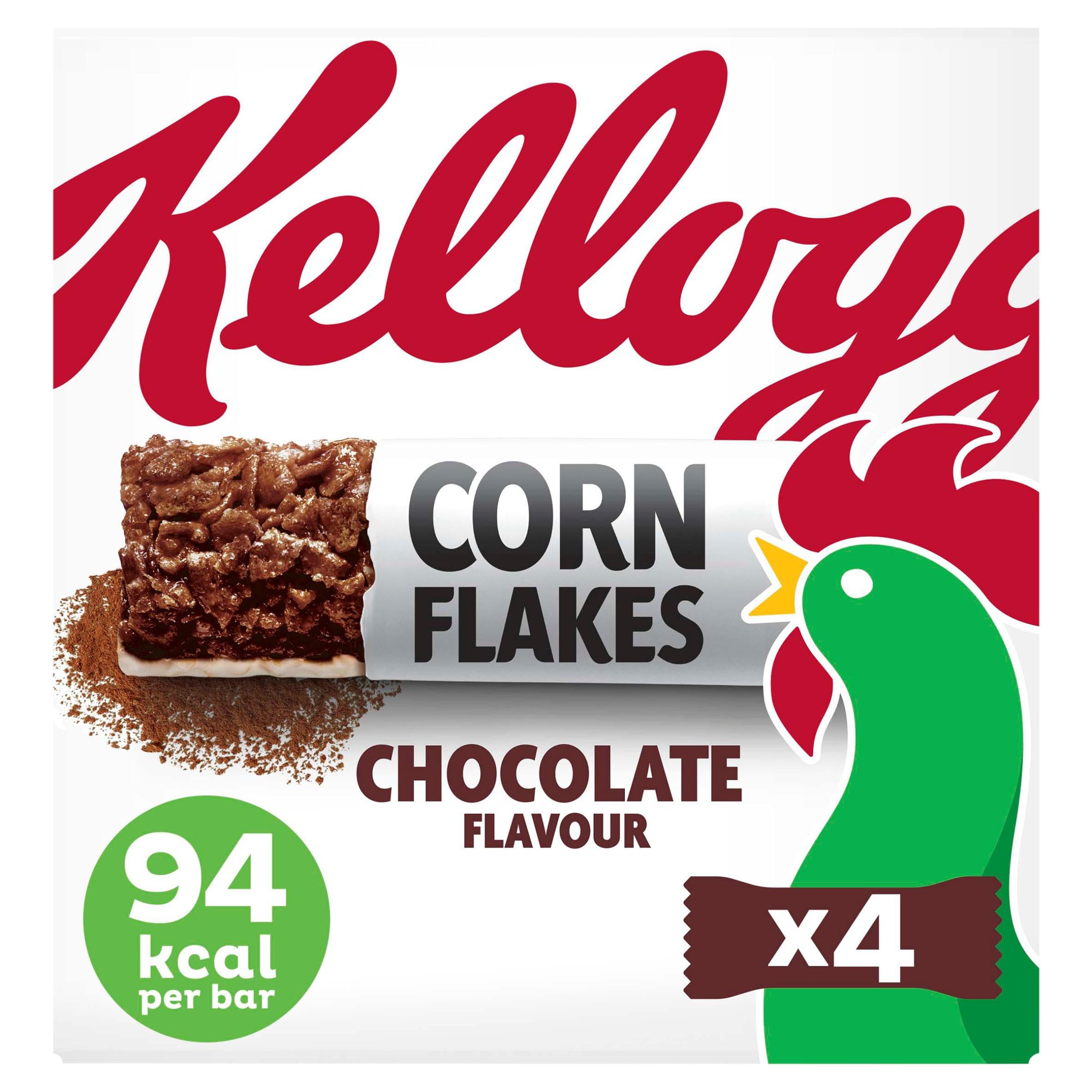 Kellogg's Corn Flakes Chocolate Cereal and Milk Snack Bars - 4 Count (4 x 24g)