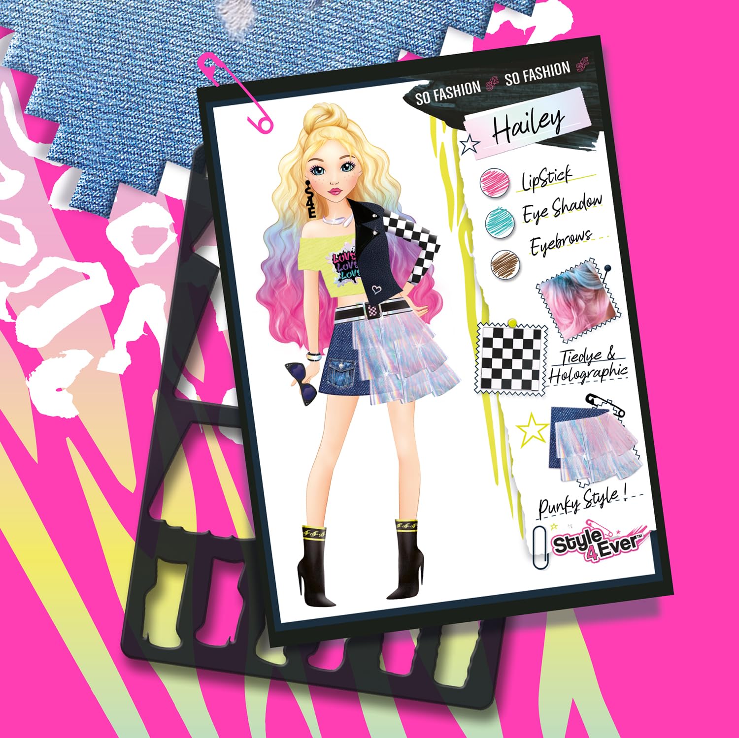 Style 4 Ever Fashion Designer Studio - Real Adhesive Fabrics & Design Kit 6