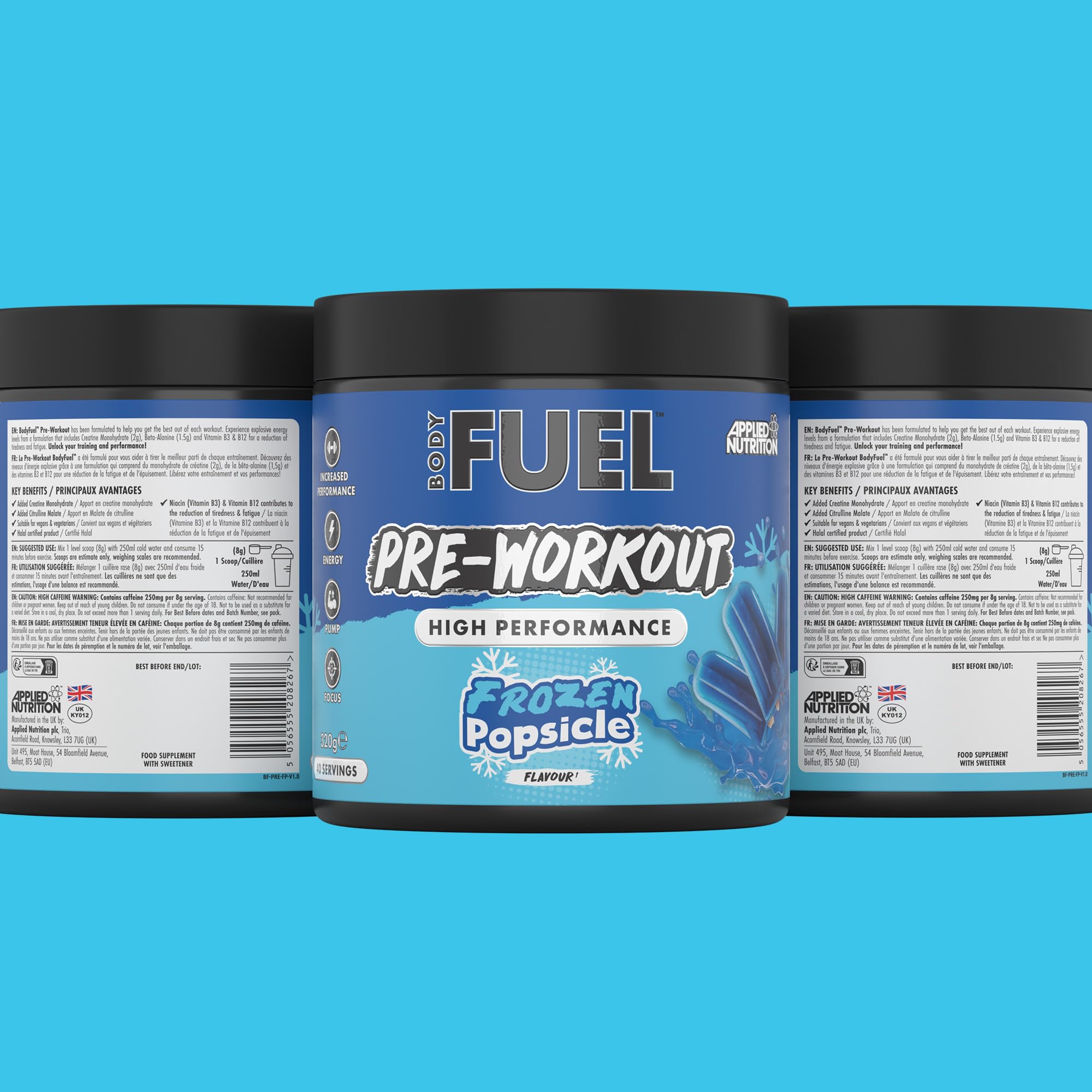 Applied Nutrition BodyFuel Pre-Workout Powder - 40 Servings | Energy, Strength & Endurance Boost | Sugar-Free 8