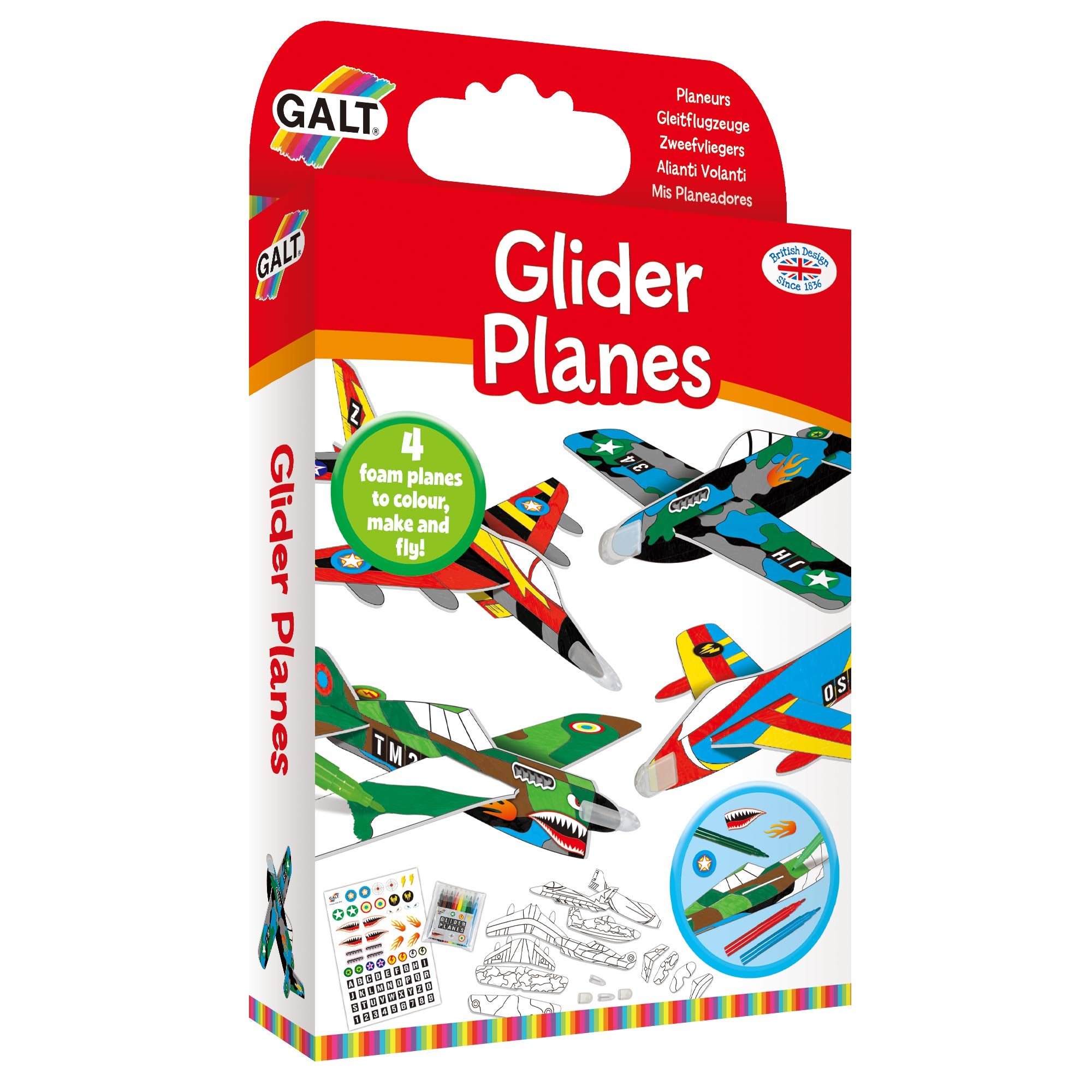 Galt Glider Planes Craft Kit - 4 Foam Plane Toys for Kids Ages 5+ 5