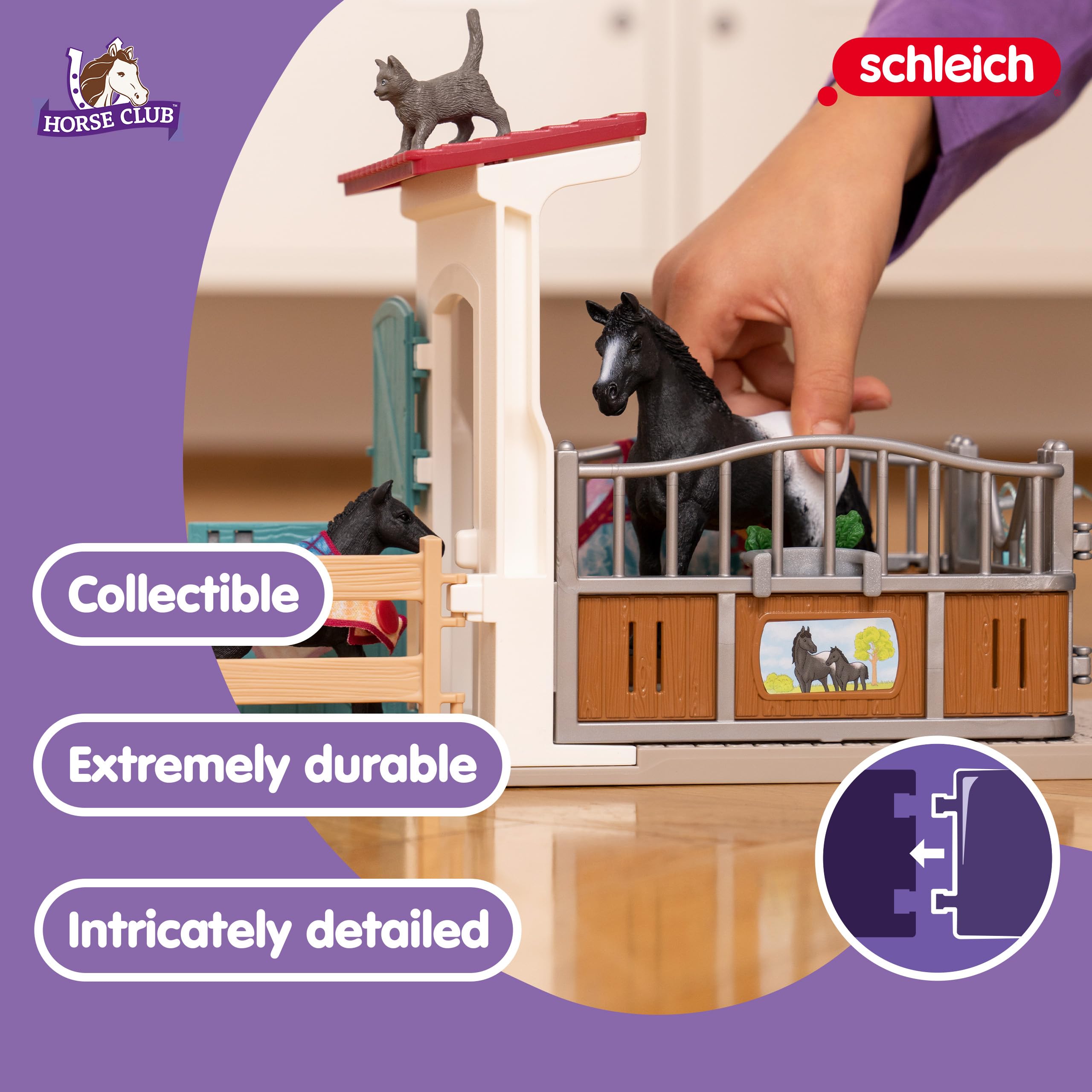 SCHLEICH Horse Box with Mare and Foal - 34-Piece Horse Club Playset for Kids 5-12 9