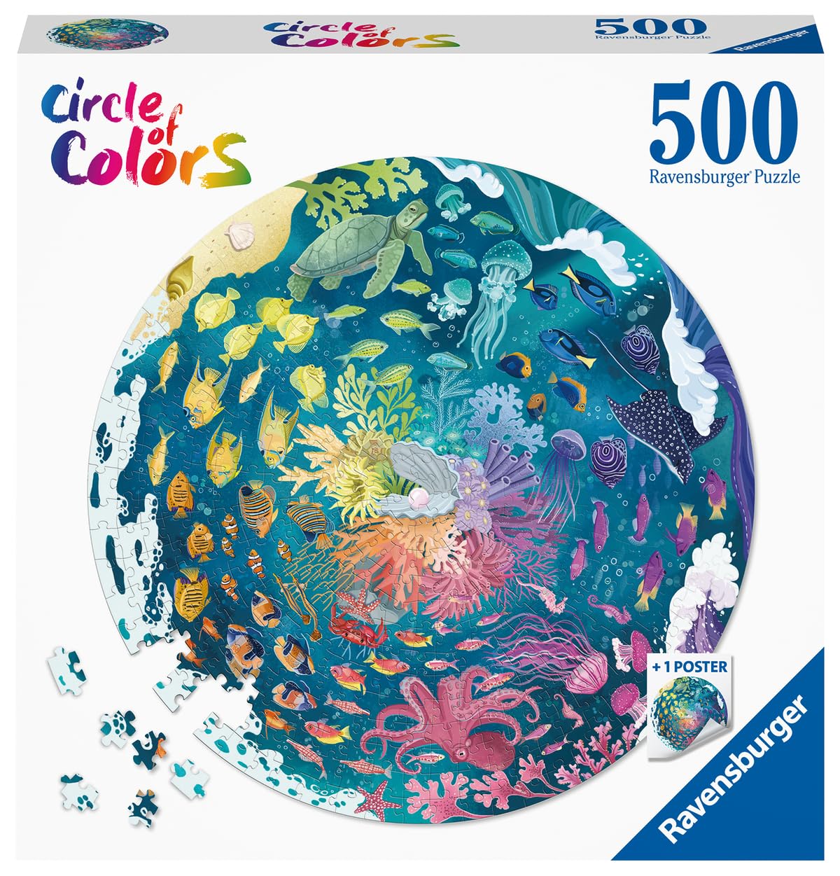 Ravensburger Circle of Colours - Oceans 500 Piece Circular Jigsaw Puzzle 12