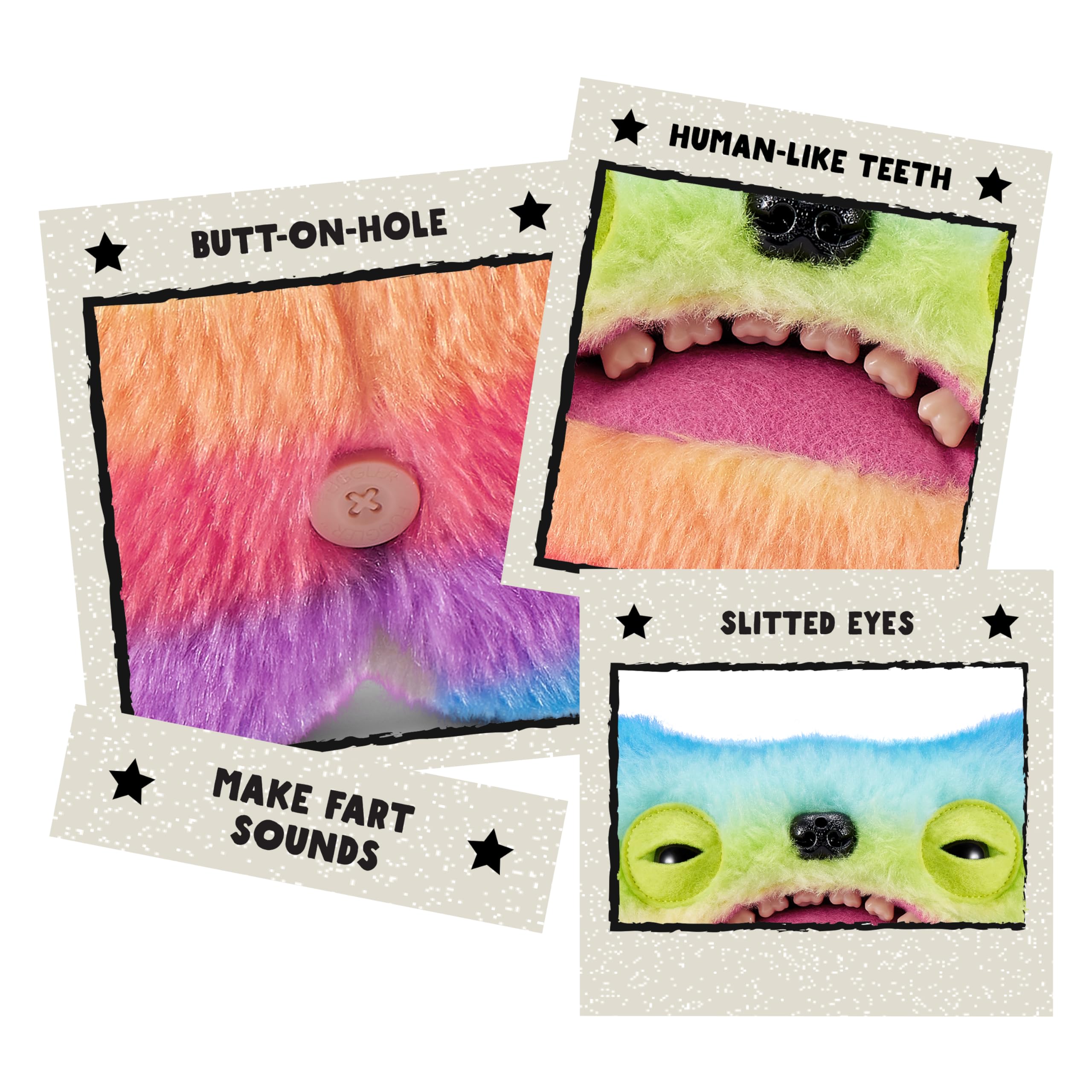 Fuggler Fart Face 9-inch Plush - Motion-Activated Fart Sounds, Soft Plush Toy with Human-Like Teeth 5