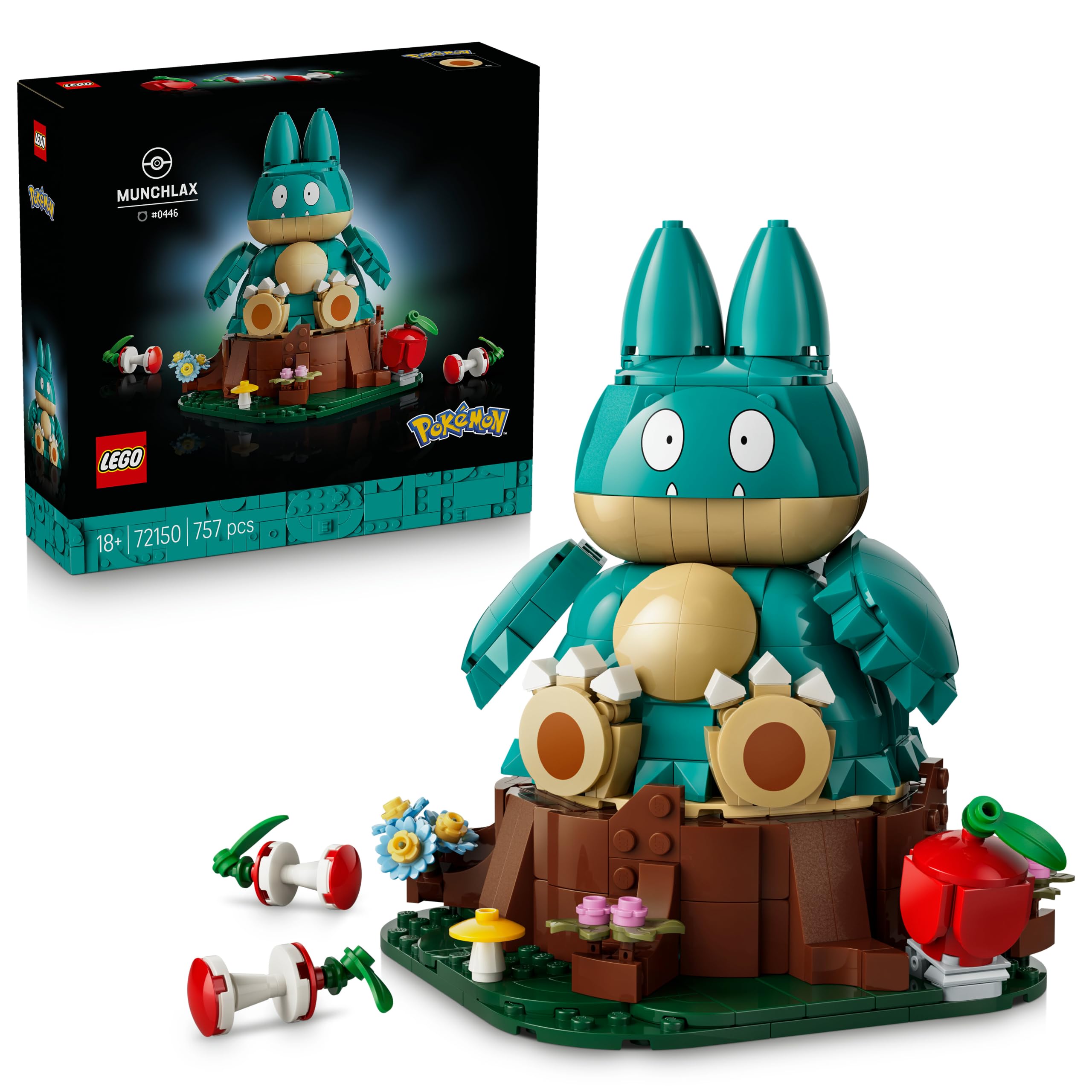 LEGO Pokémon Munchlax Building Set - Adult Model Kit | 18+ Age Range | 2026 Release