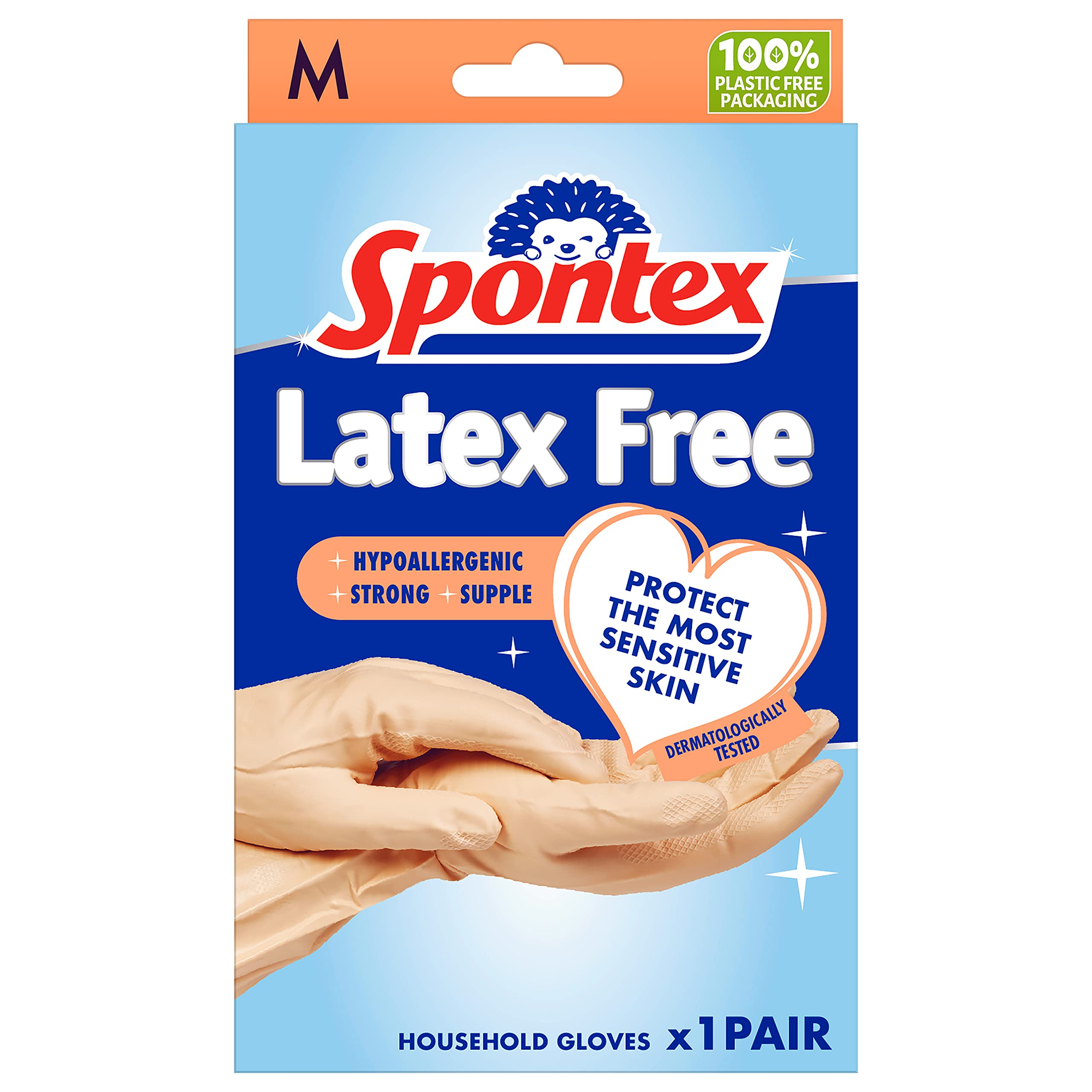 Spont游戏副本 Latex Free Cleaning Gloves - Medium (1 Pair)