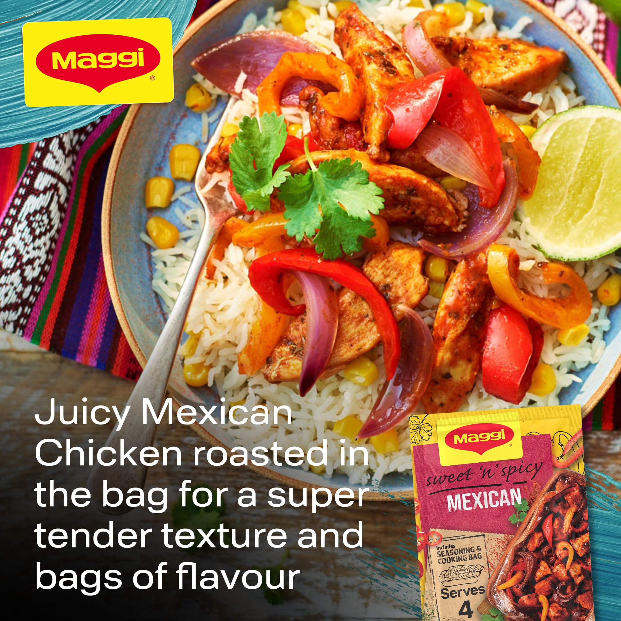MAGGI - So Juicy Mexican Chicken Recipe Mix (38g Sachet) 3