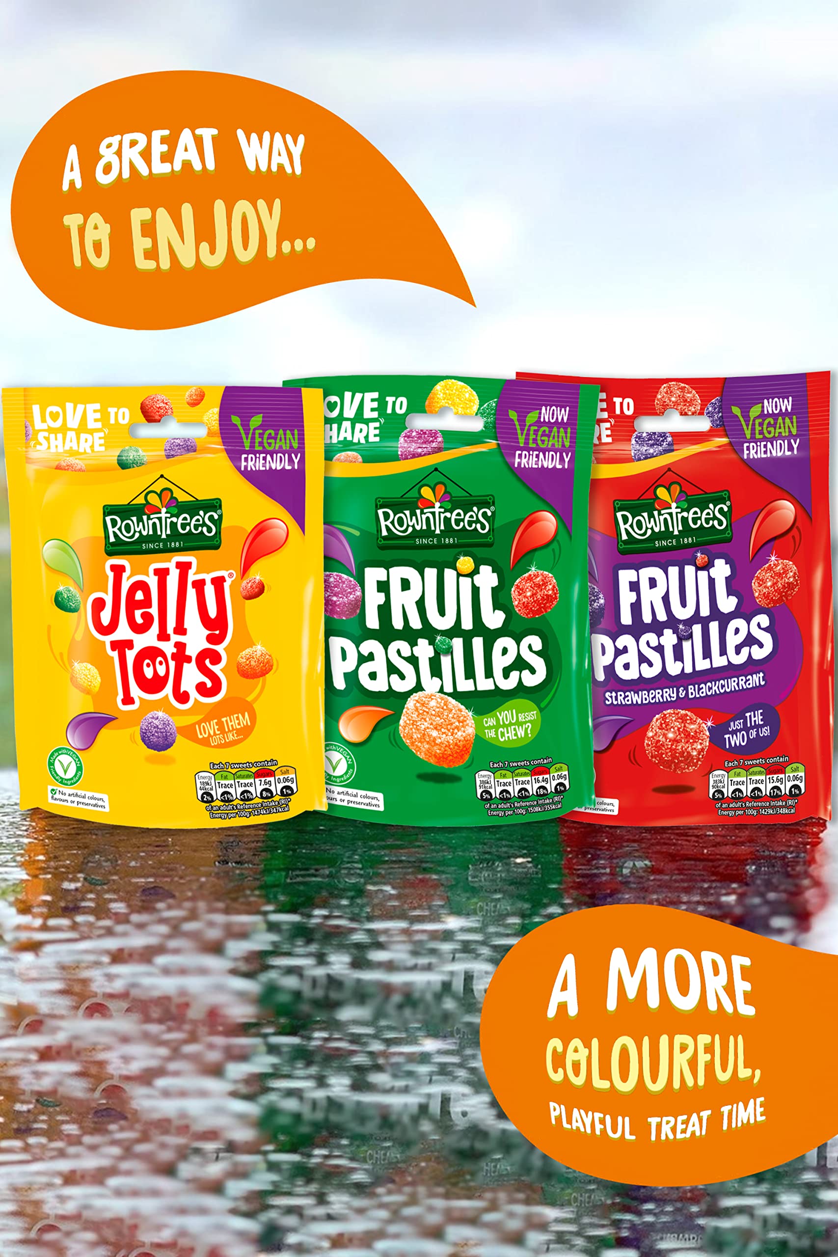 Rowntree's Jelly Tots Sweets - Fruit Flavoured Chewy Sweets, Vegan Friendly, 10 x 150g Sharing Bags 5