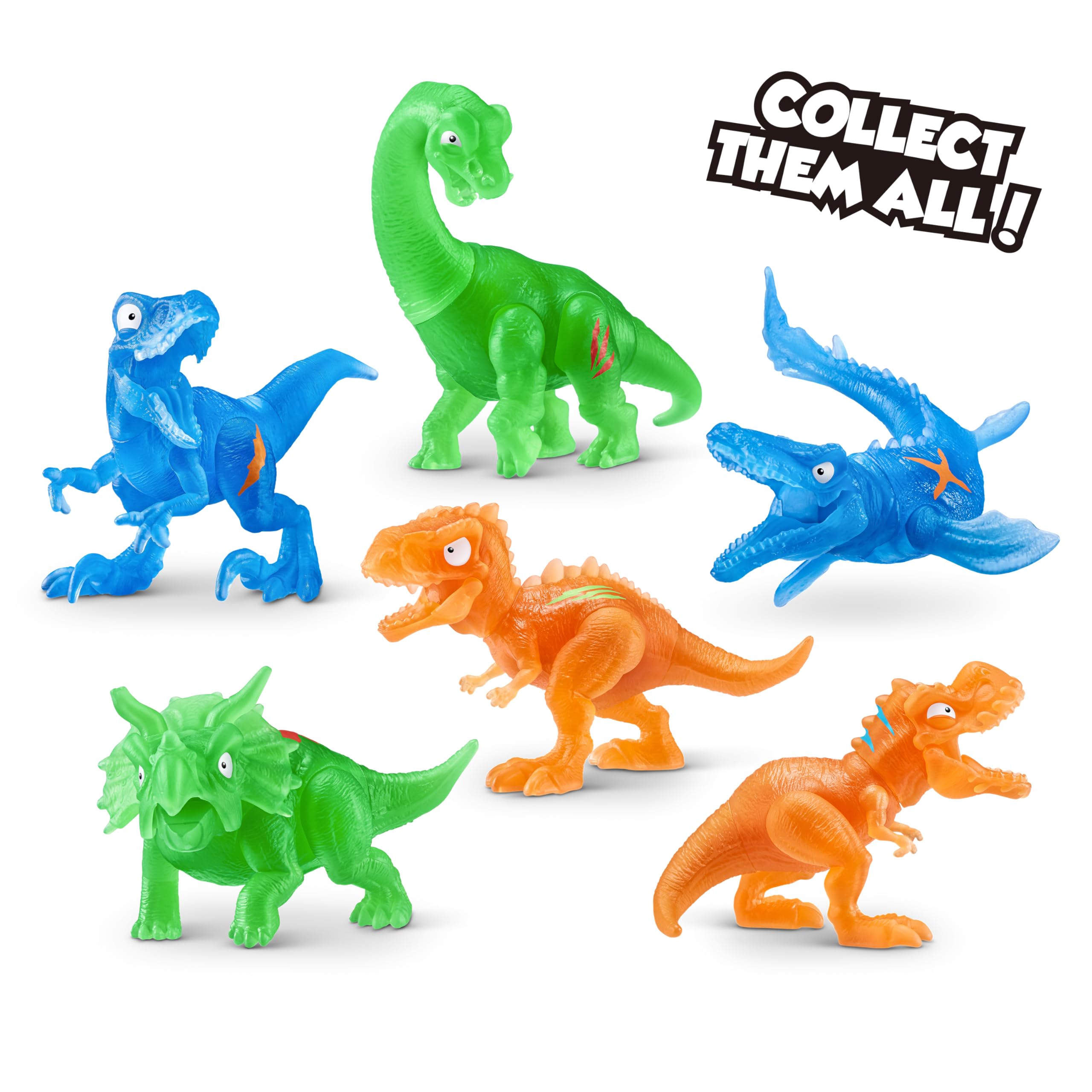 Smashers Nano Jurassic Light Up Dino by ZURU - Glow in the Dark Collectible Dinosaur Toys for Kids 12