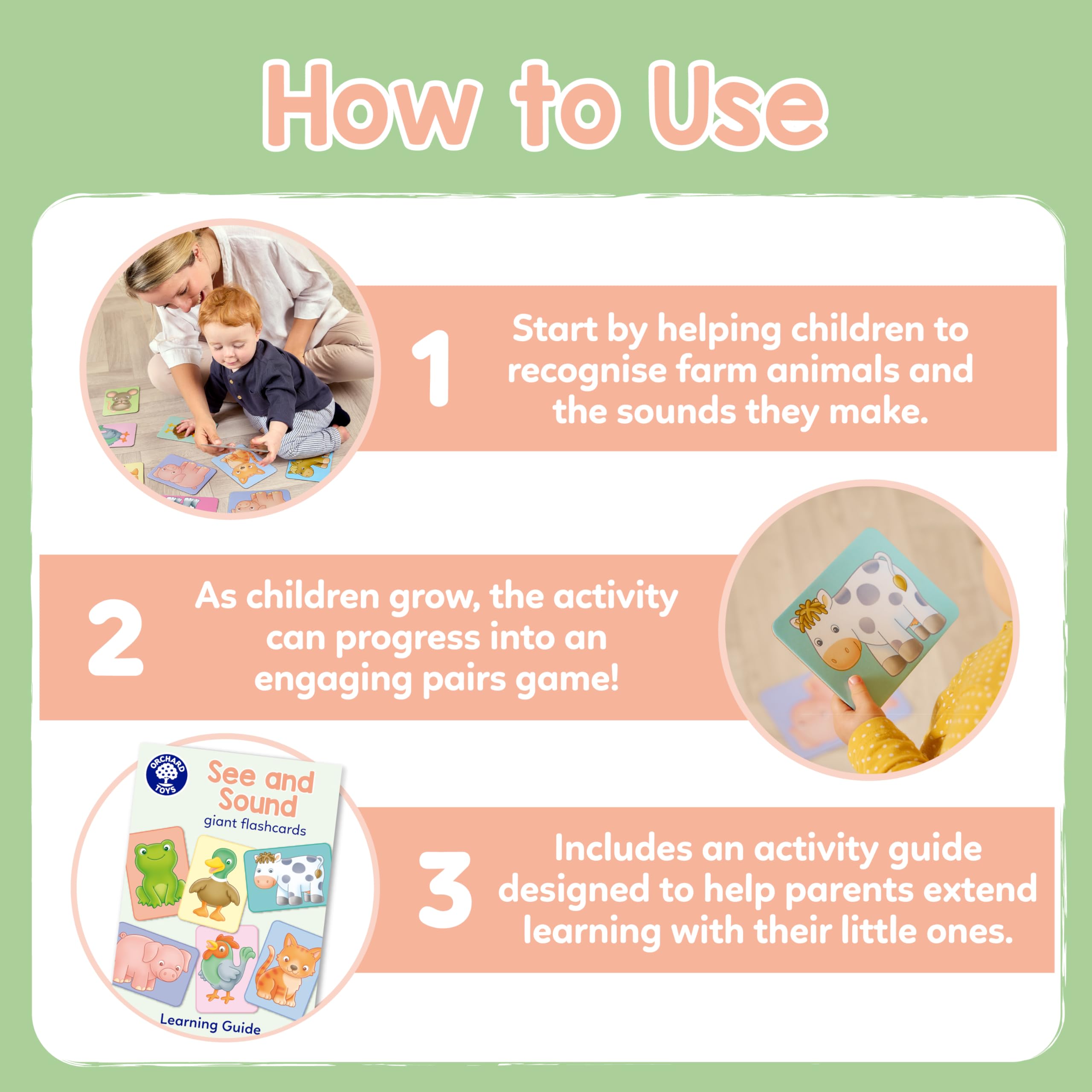 Orchard Toys See and Sound Giant Flashcards for Babies and Toddlers 5