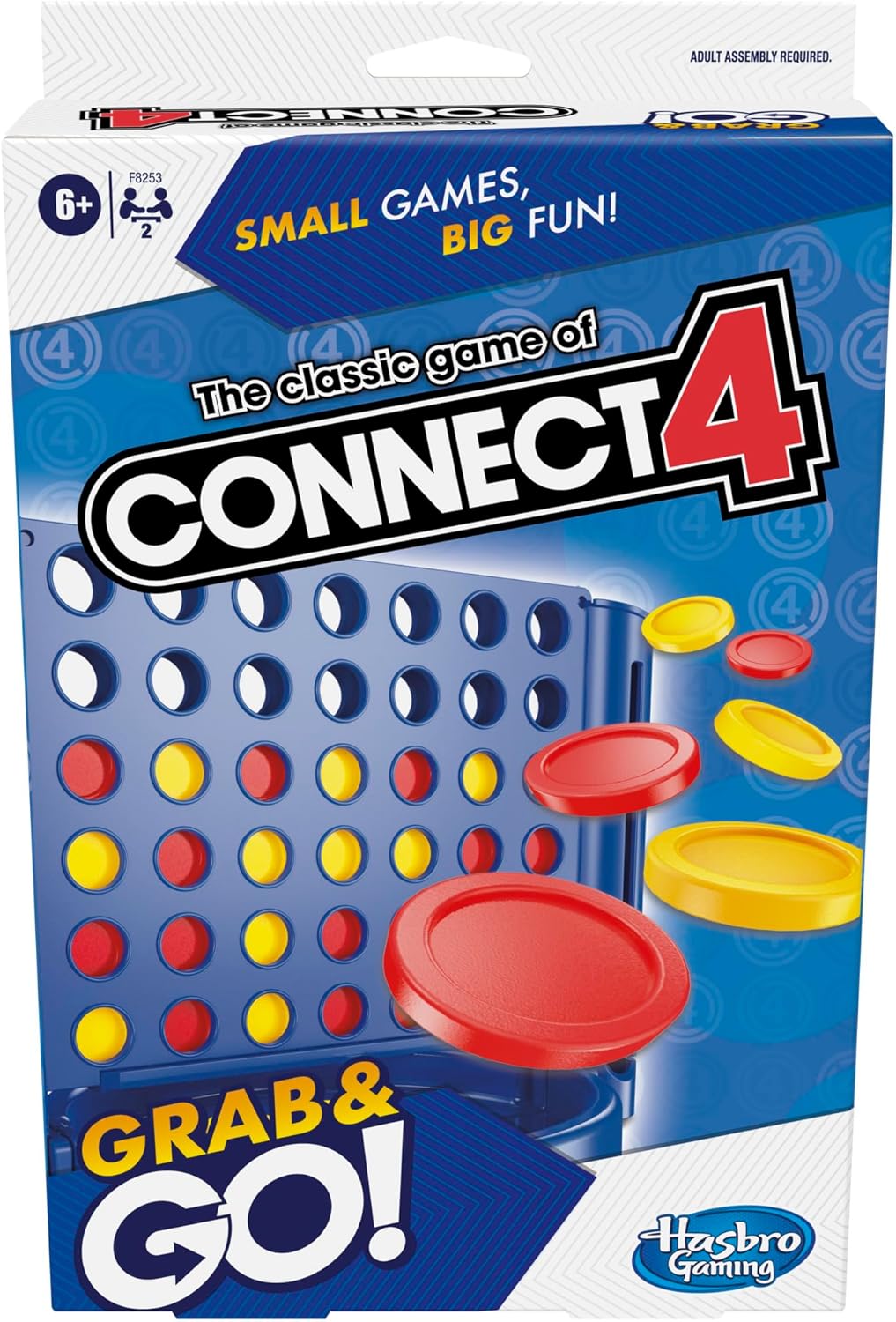 Hasbro Gaming Connect 4 Grab and Go Game, Portable Travel Board Game for 2 Players