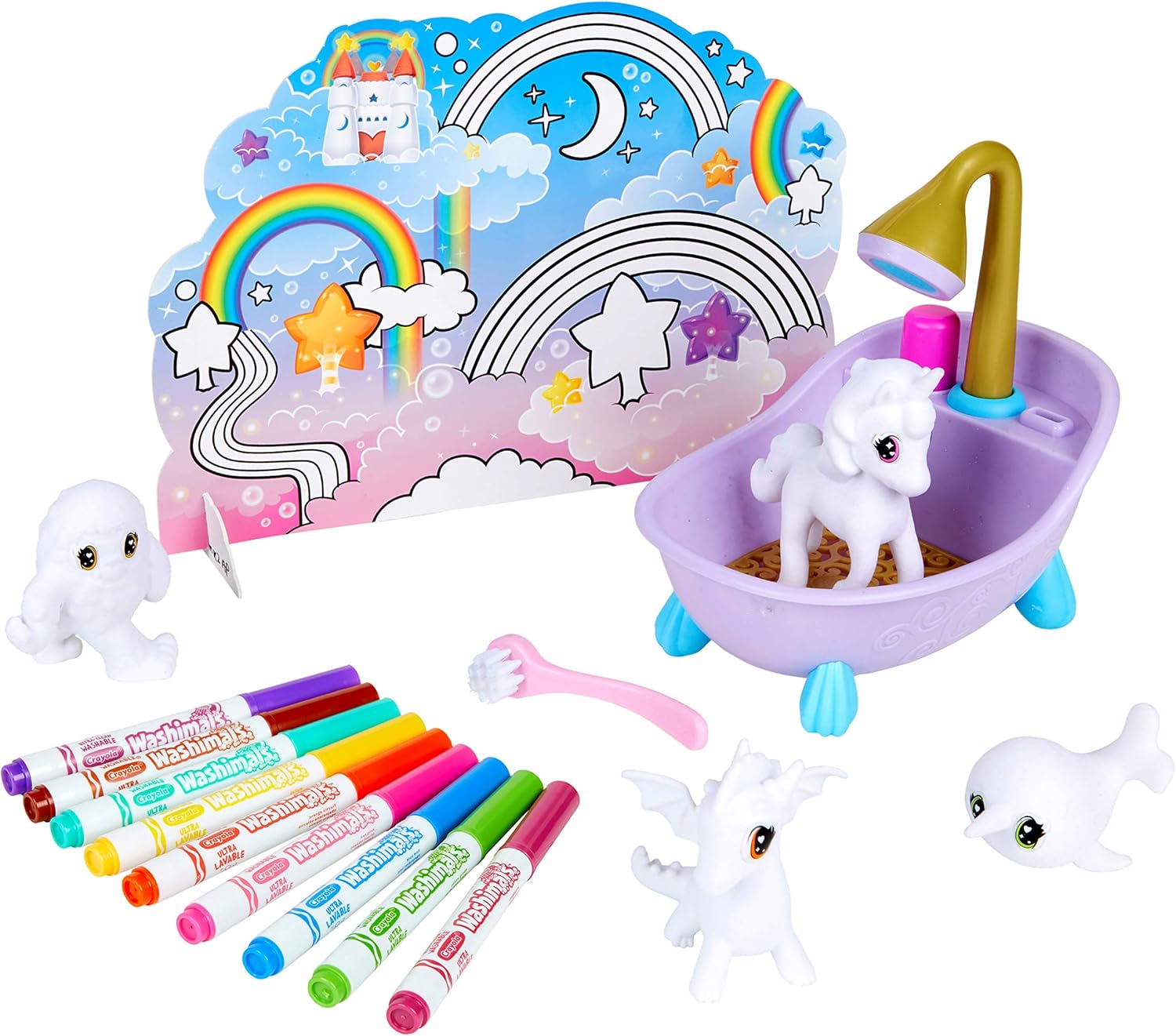 Crayola Washimals Peculiar Pets Tub Set - Reusable Coloring Playset for Kids 3-8 Years 3