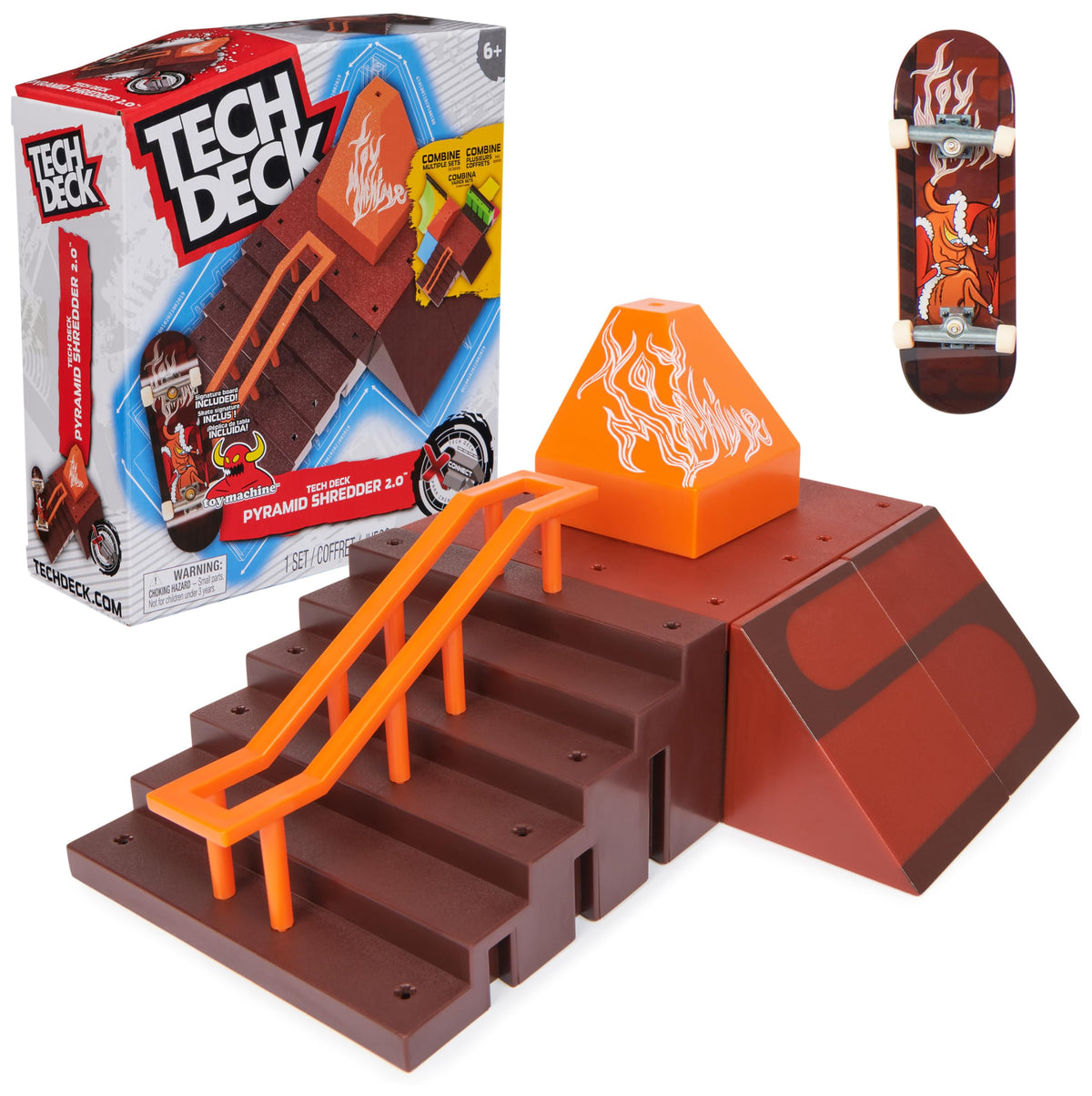 Tech Deck Pyramid Shredder 2.0 X-Connect Park Creator Ramp Set with Fingerboard - Ages 6+