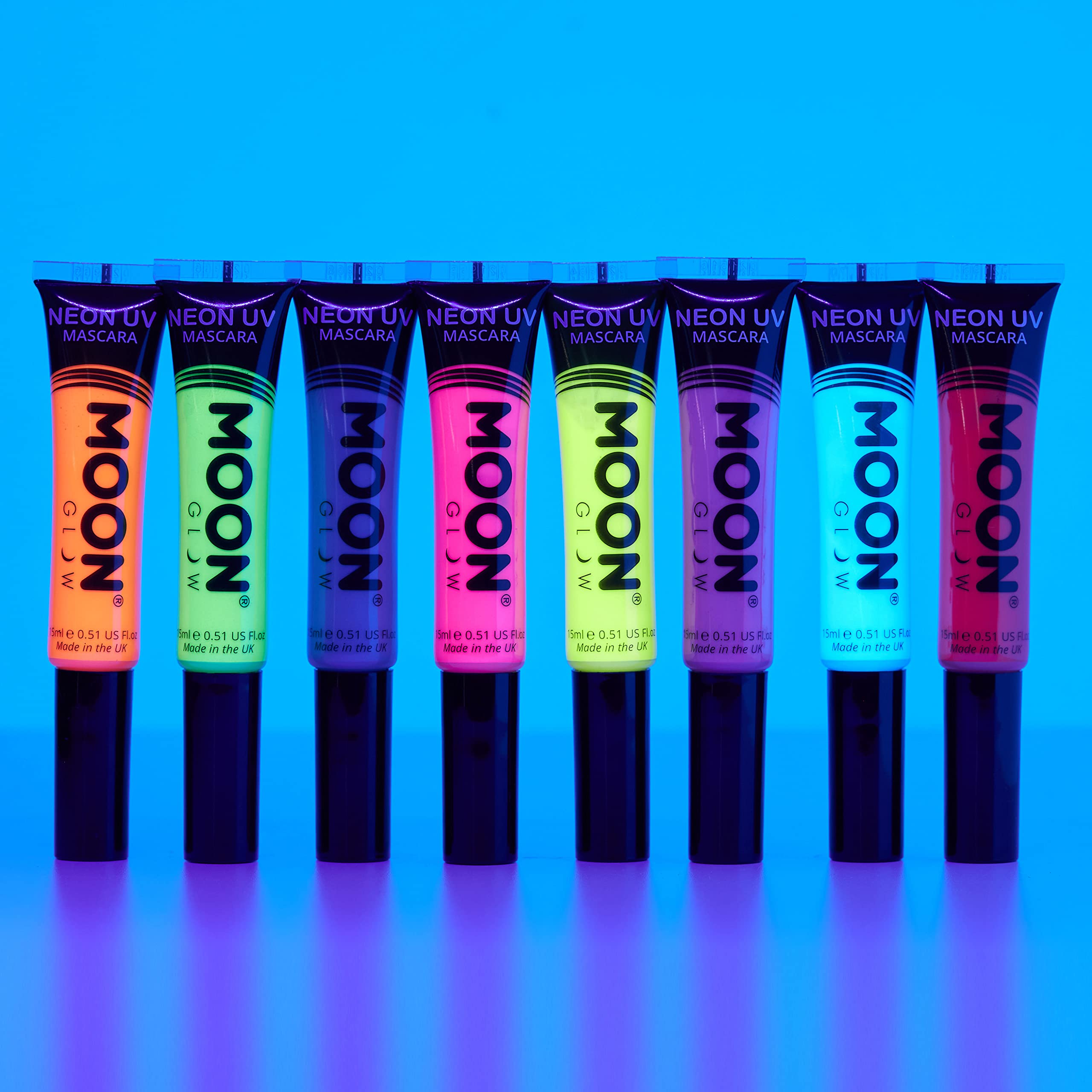 Moon Glow Intense Neon UV Mascara (20g) - Bright Blue, Fluorescent Glow Under UV/Blacklight 10
