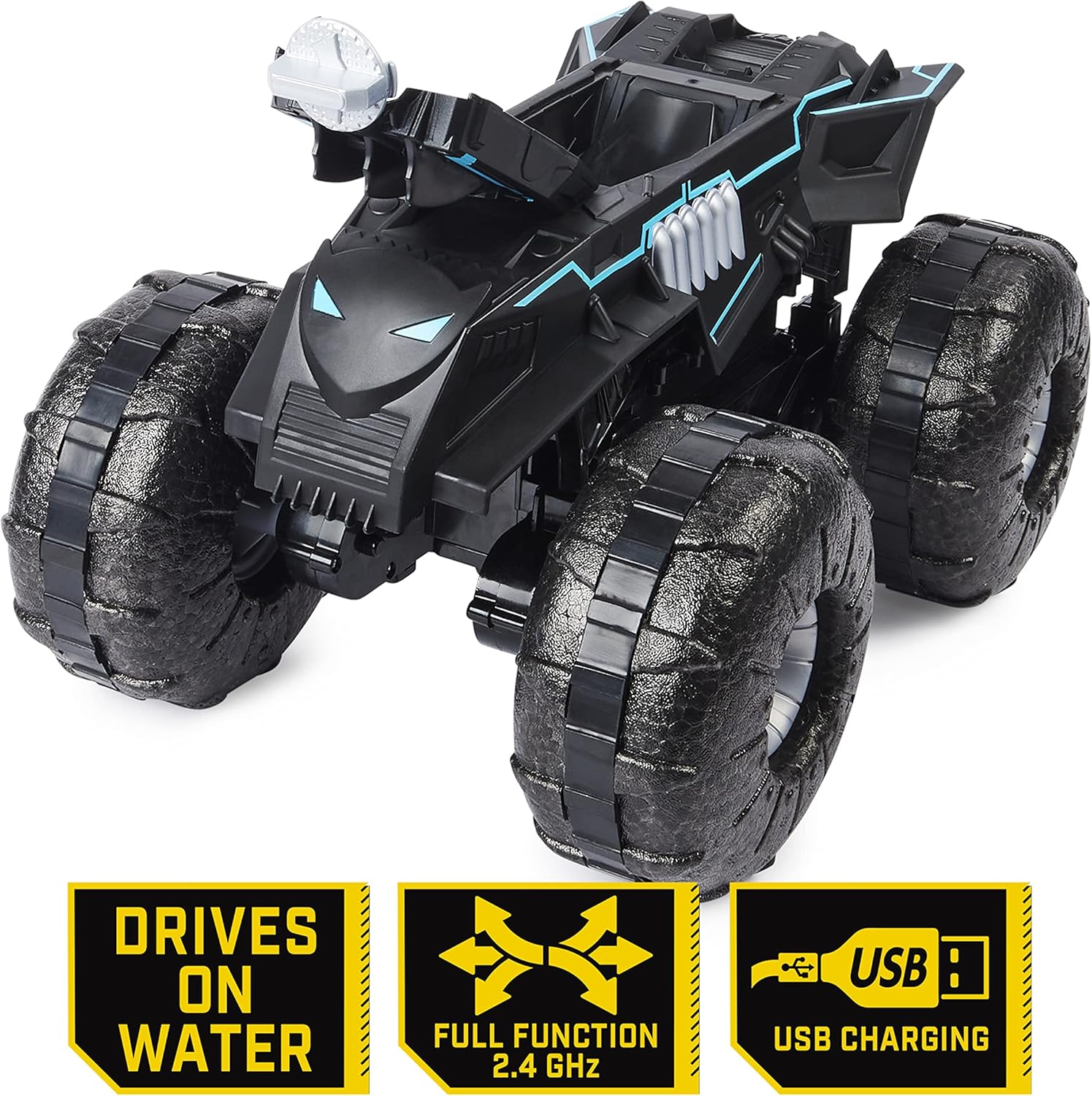 All-Terrain Batmobile Remote Control Vehicle - Water-Resistant RC Car for Kids 4+ 4
