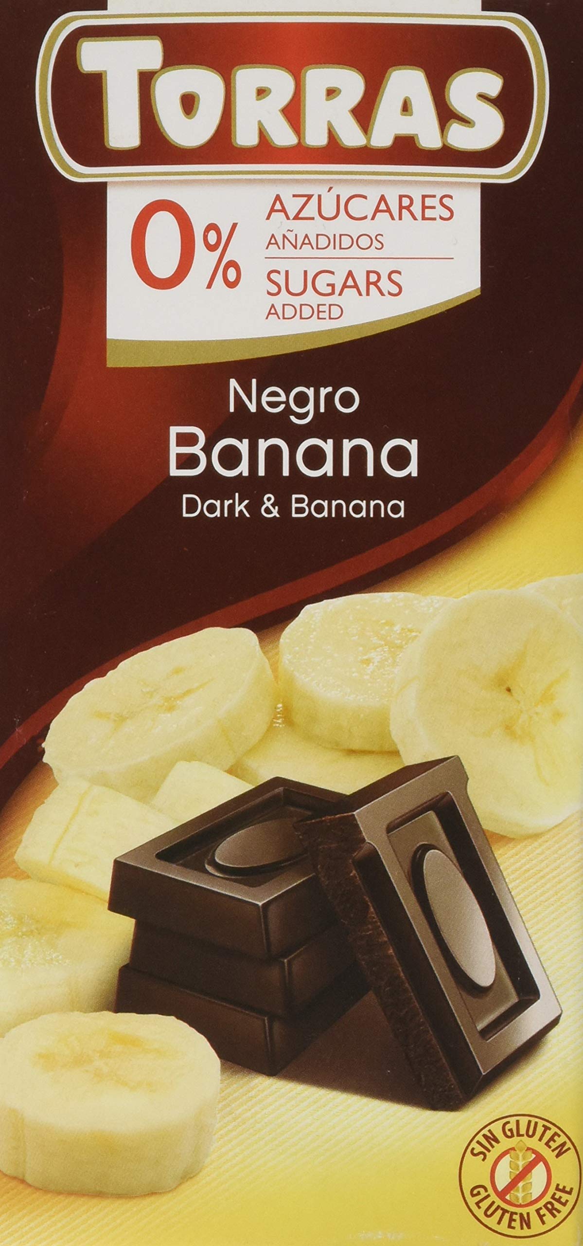 Torras No Added Sugar Dark Chocolate Bar with Banana 75g