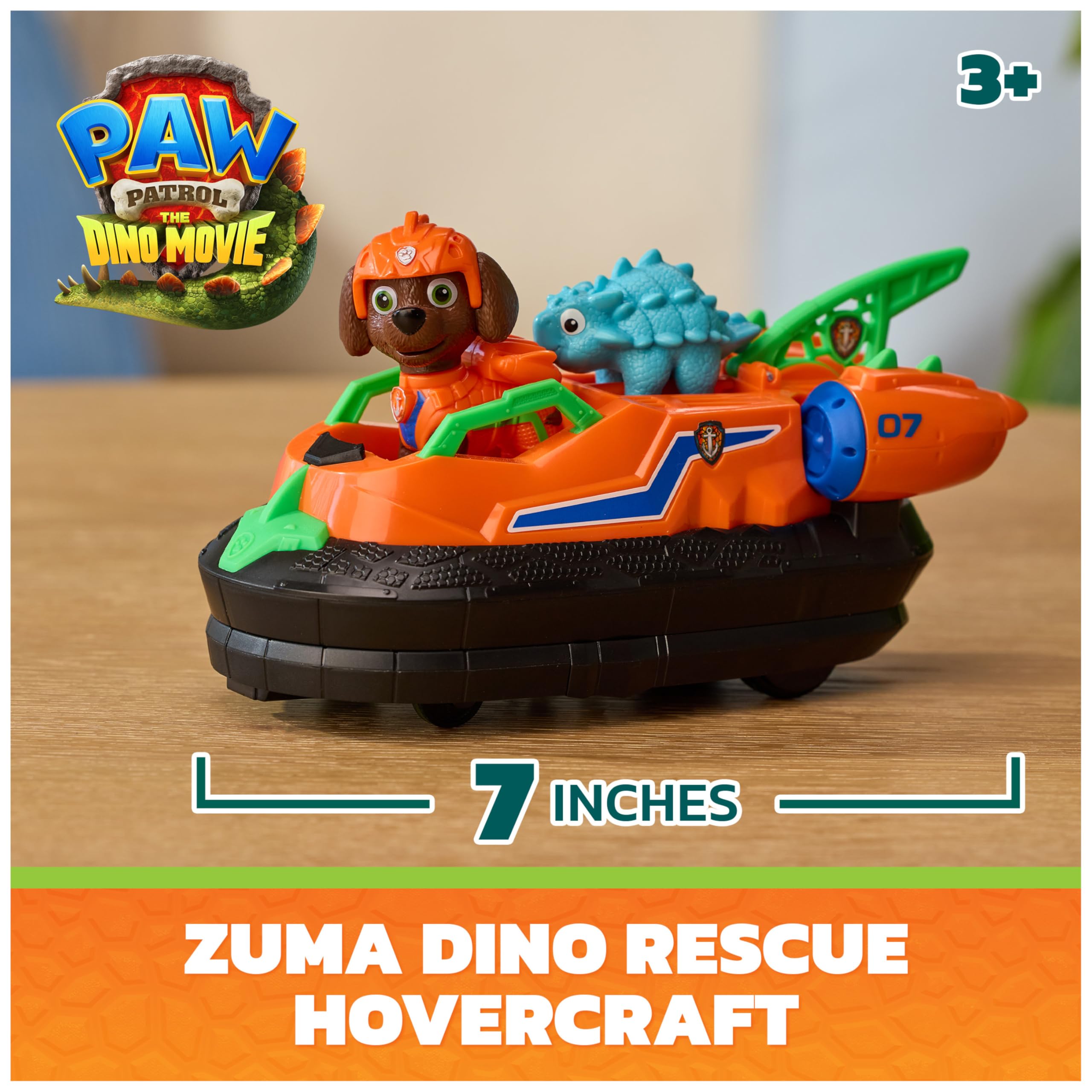 Paw Patrol Dino Rescue Hovercraft with Zuma Action Figure - Ages 3+