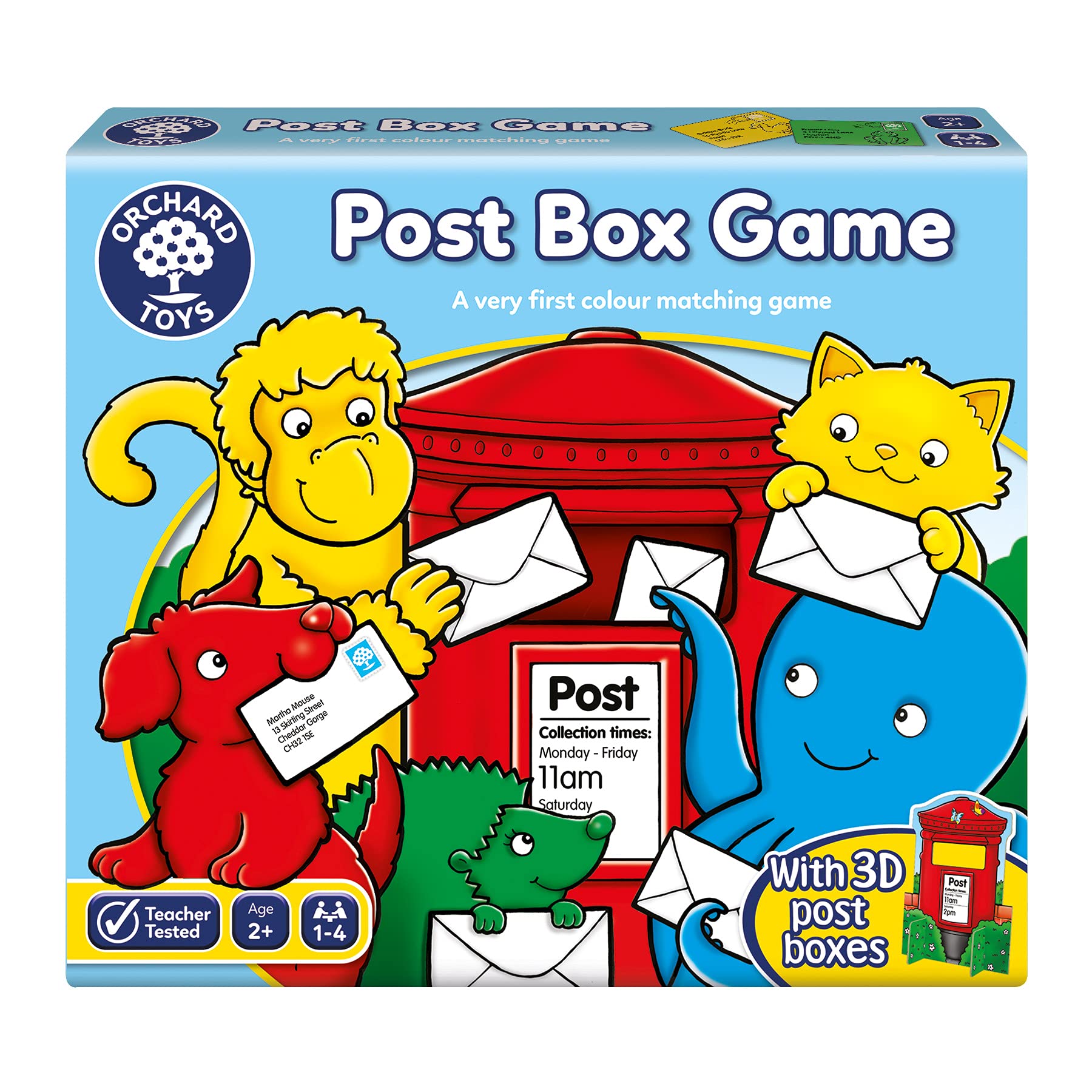 Orchard Toys Post Box Game - Colour Matching Board Game for Ages 2+
