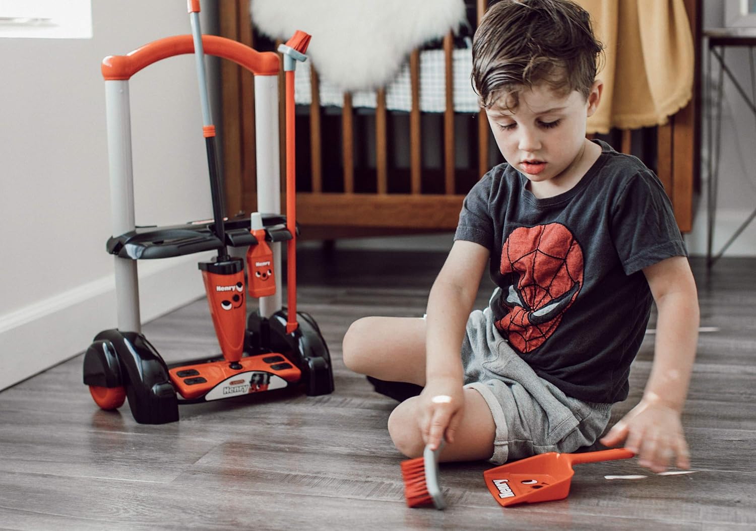 Casdon Henry Cleaning Trolley - Pretend Play Cleaning Set for Kids 3+ 7