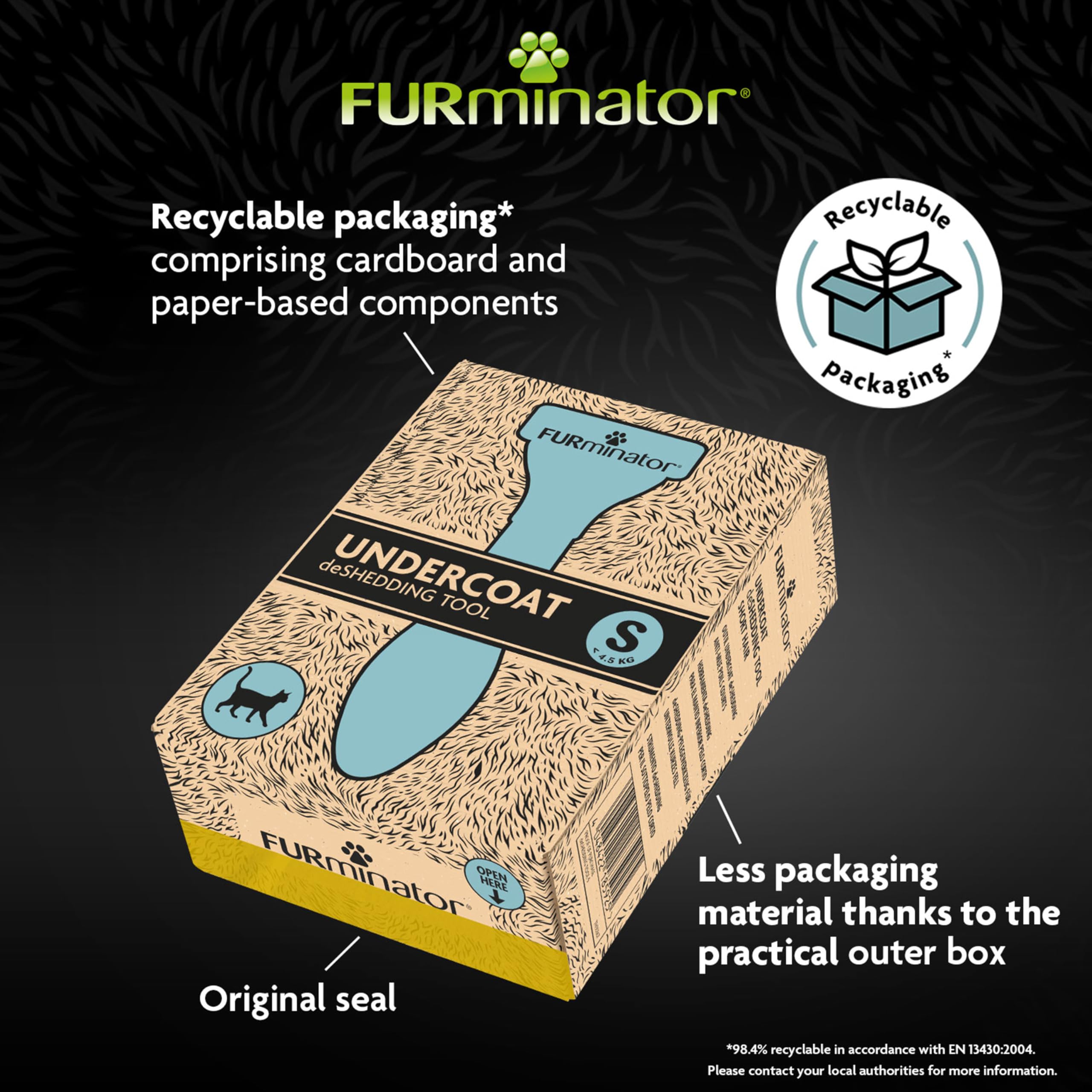FURminator Undercoat deShedding Tool - Short Hair Cat Size S | Reduces Shedding by 90%