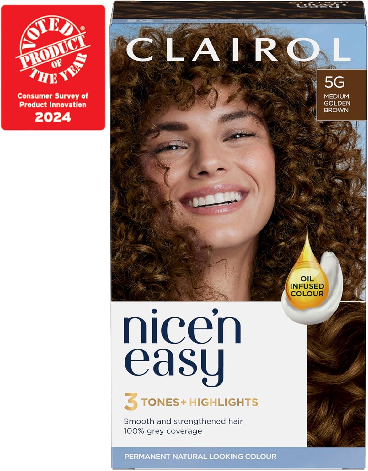 Clairol Nice'n Easy Crème Permanent Hair Dye - 5G Medium Golden Brown 9