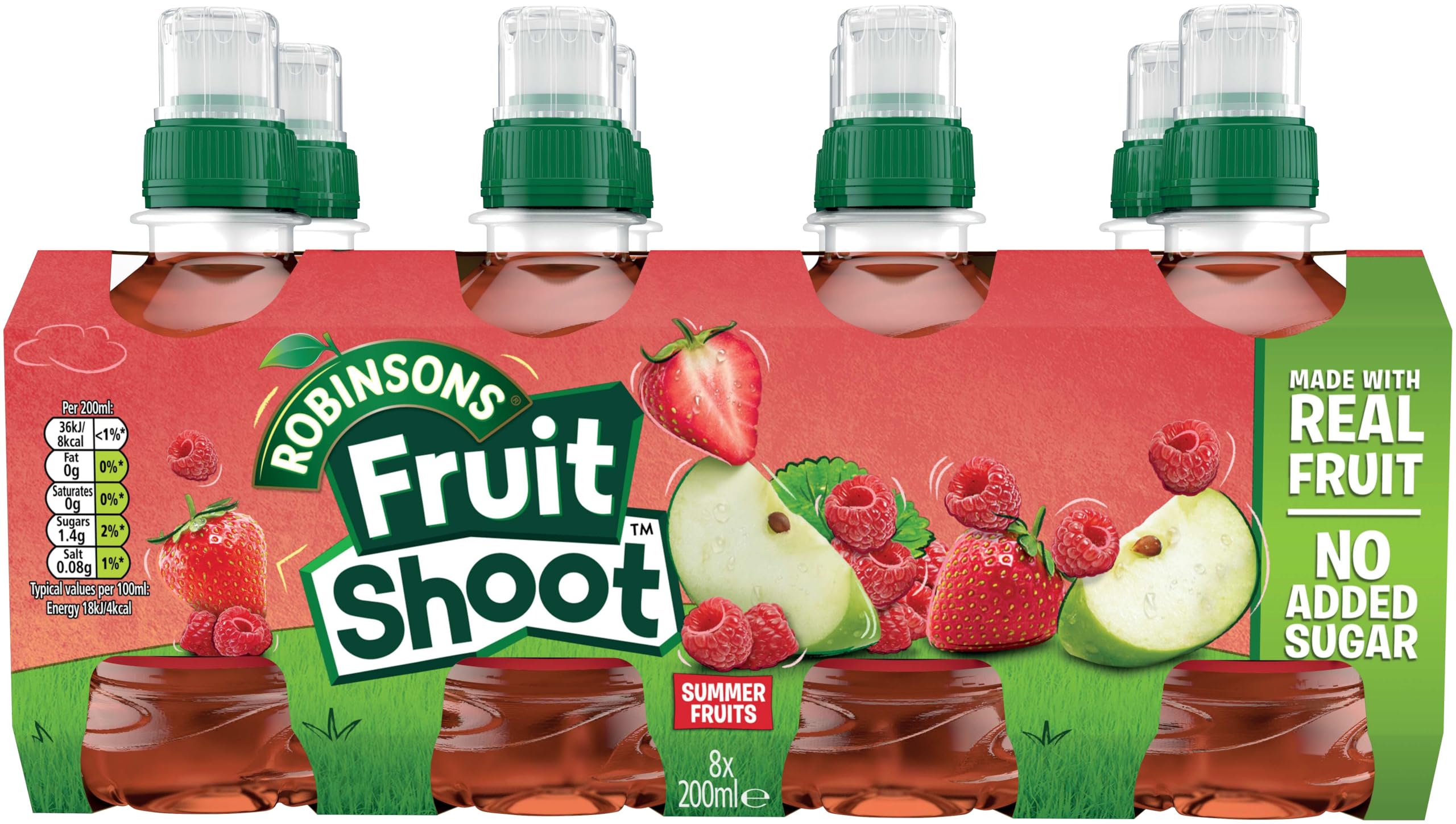 Fruit Shoot Summer Fruits - No Added Sugar, Vitamin-Infused Fruit Juice Drink (200 ml, Pack of 8) 8