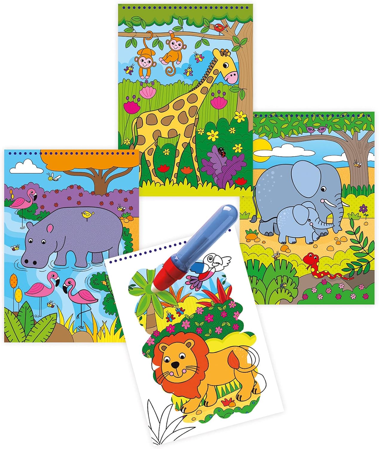 Galt Water Magic Safari - Reusable Water Reveal Colouring Book for Kids