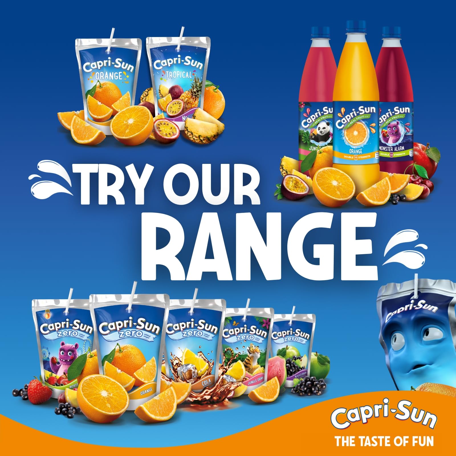 Capri-Sun Double Strength Orange Squash (1 Litre) - No Added Sugar - Made with Real Fruit Juice 5