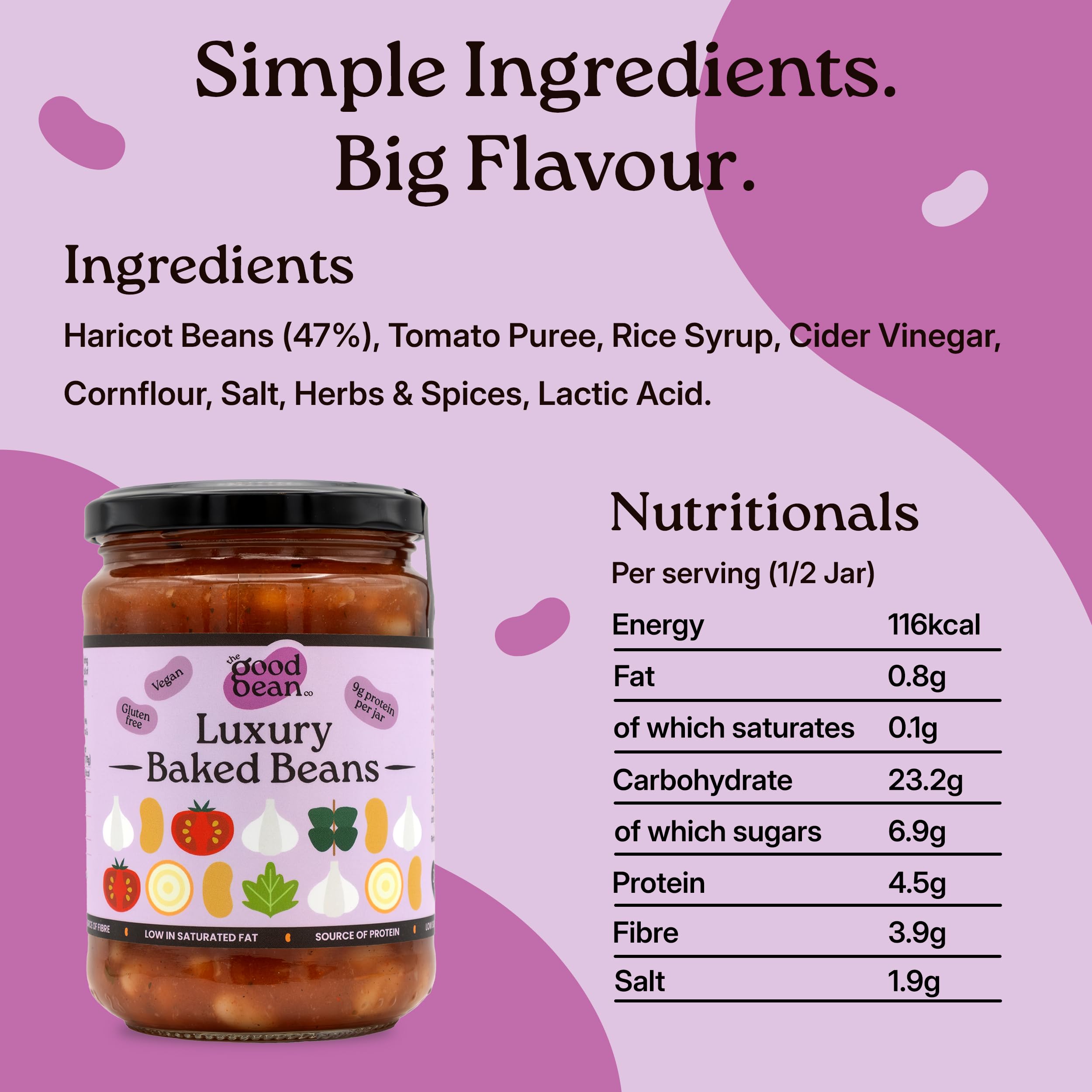 The Good Bean Company Luxury Baked Beans - Haricot Beans in Tomato Sauce | 350g 5