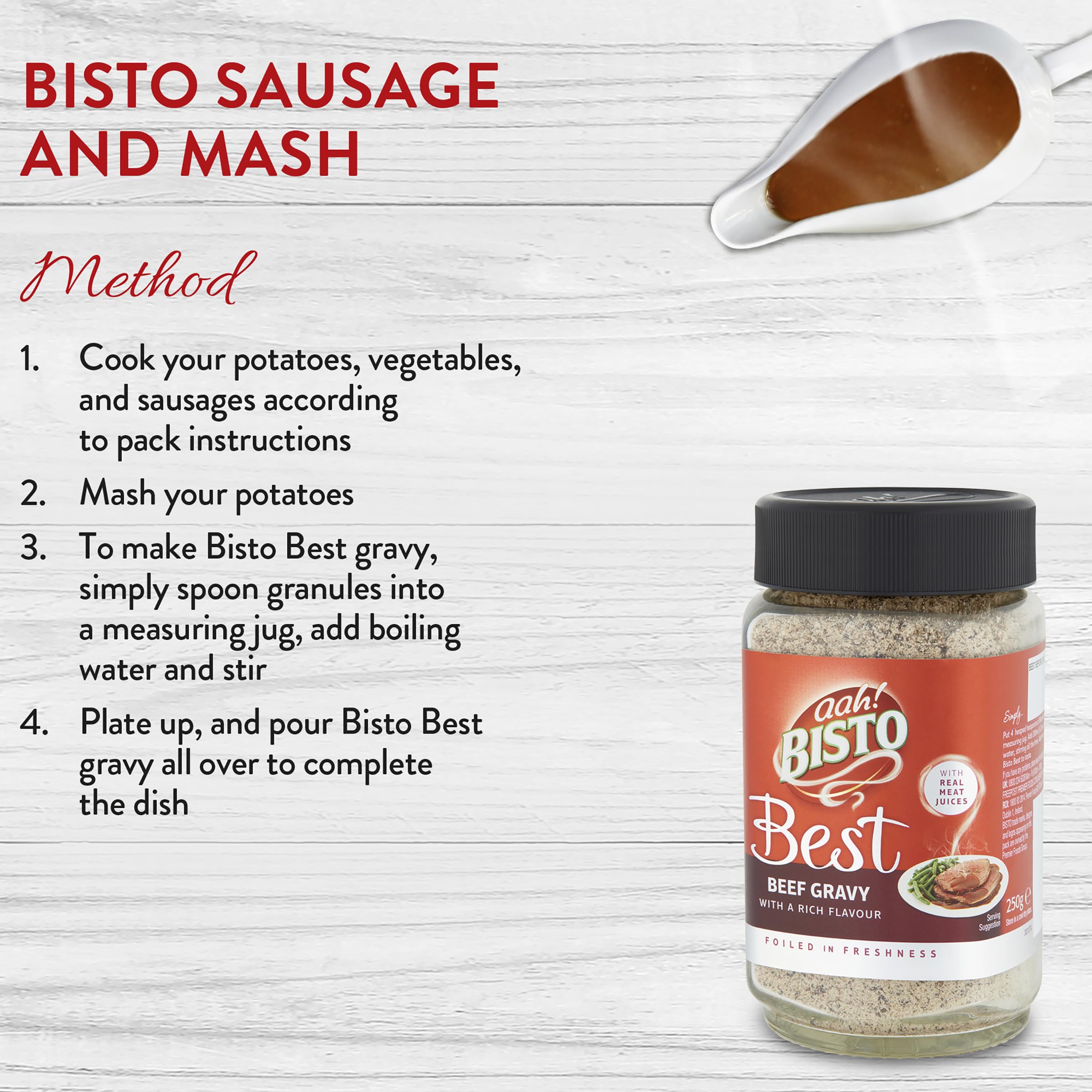 Bisto - Best Beef Gravy Granules Made with Real Meat Juice, 230g Jar 5