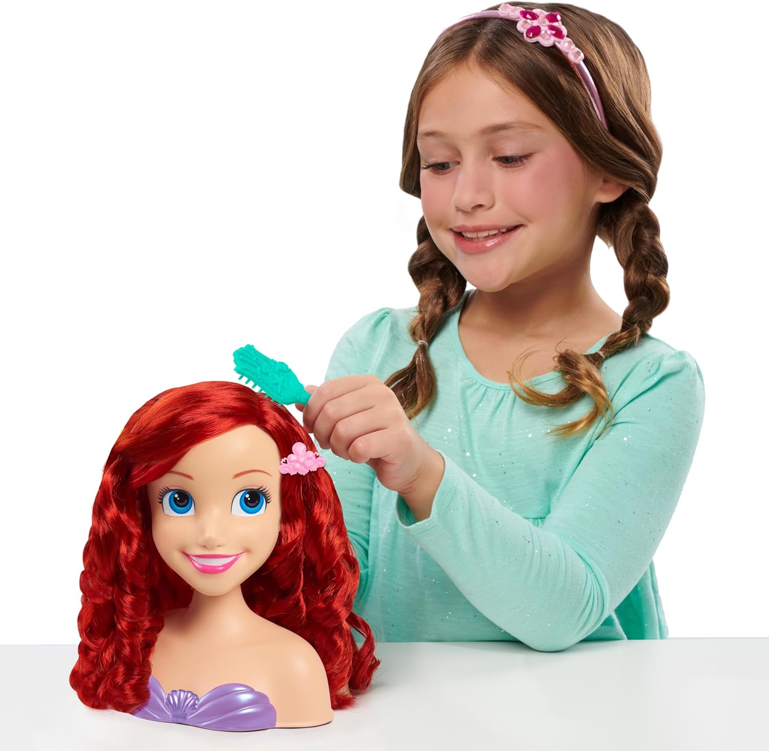Disney Princess Ariel Hairdressing Head with 7 Accessories 5