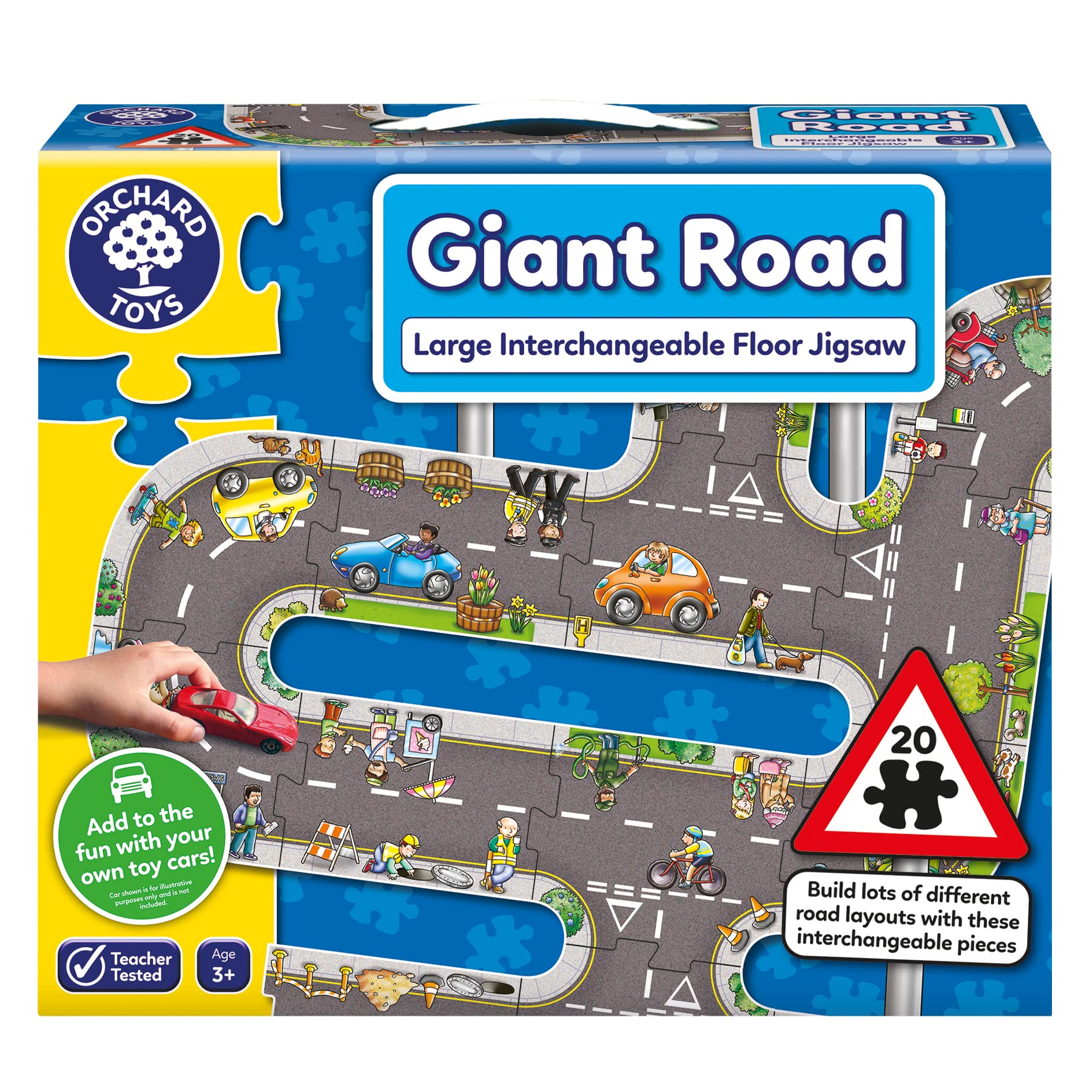 Orchard Toys Giant Road Floor Puzzle - Interchangeable 20-Piece Educational Puzzle for Ages 3+ 10