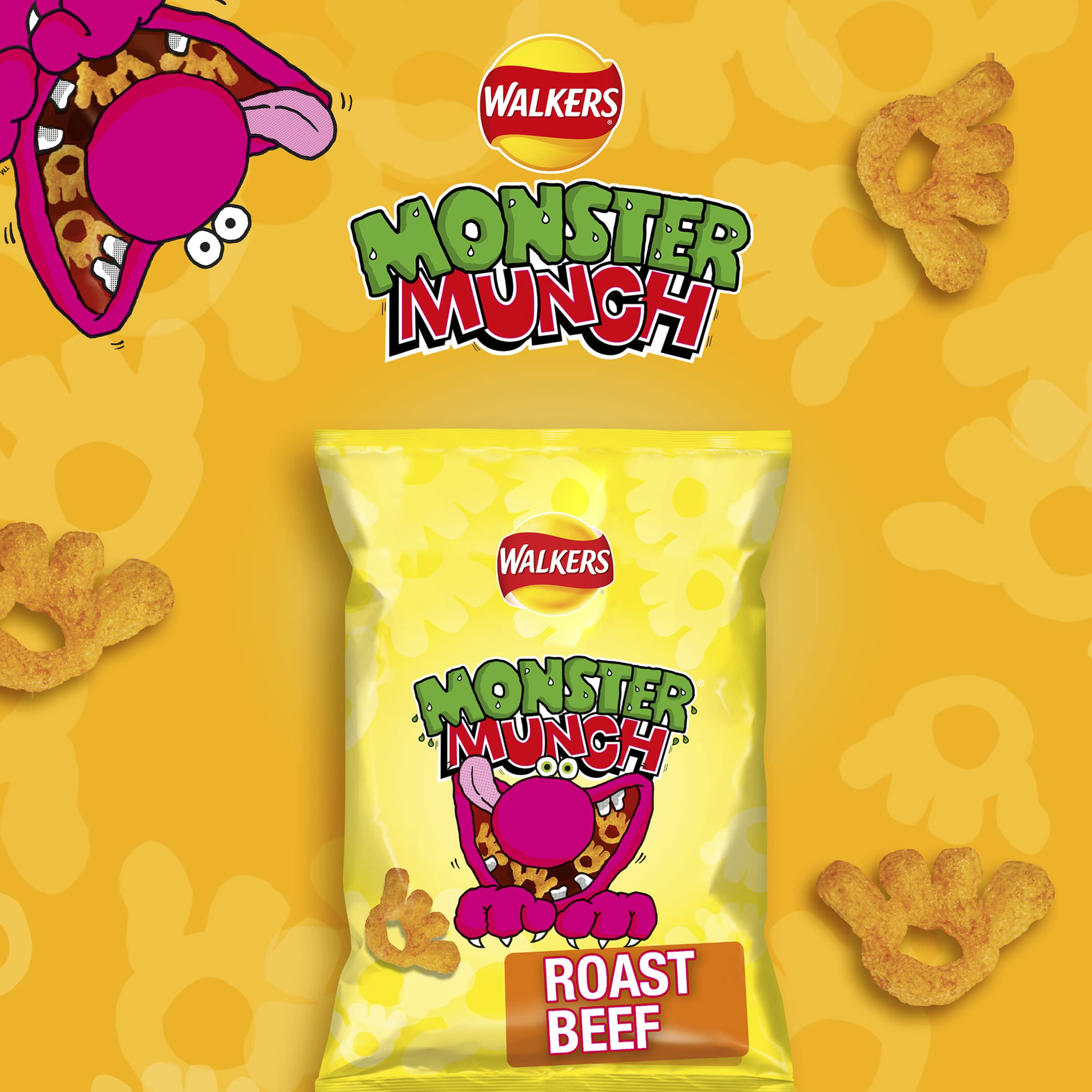 Walkers Monster Munch Roast Beef Flavour Crisps Multipack 6x20g 4