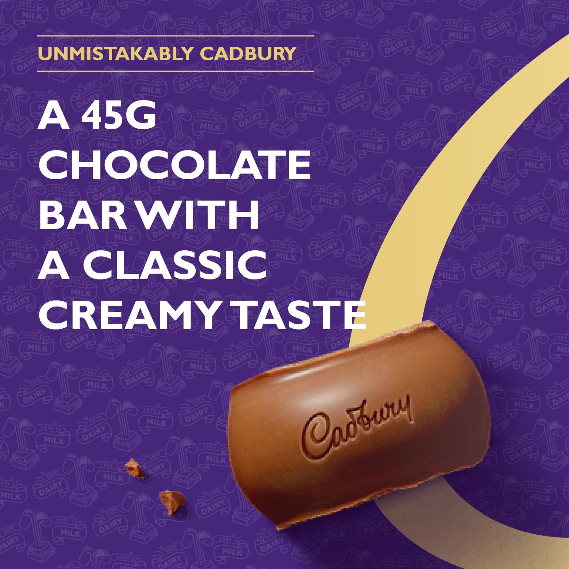 Cadbury Dairy Milk Chocolate Bar, 45g, Pack of 24 6