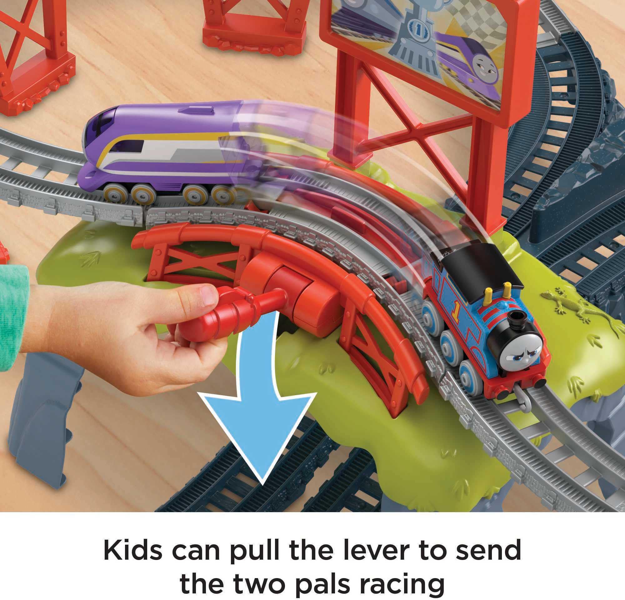 Thomas & Friends Race for the Sodor Cup Push-Along Train Set - Head-to-Head Racing for Ages 3+ 4