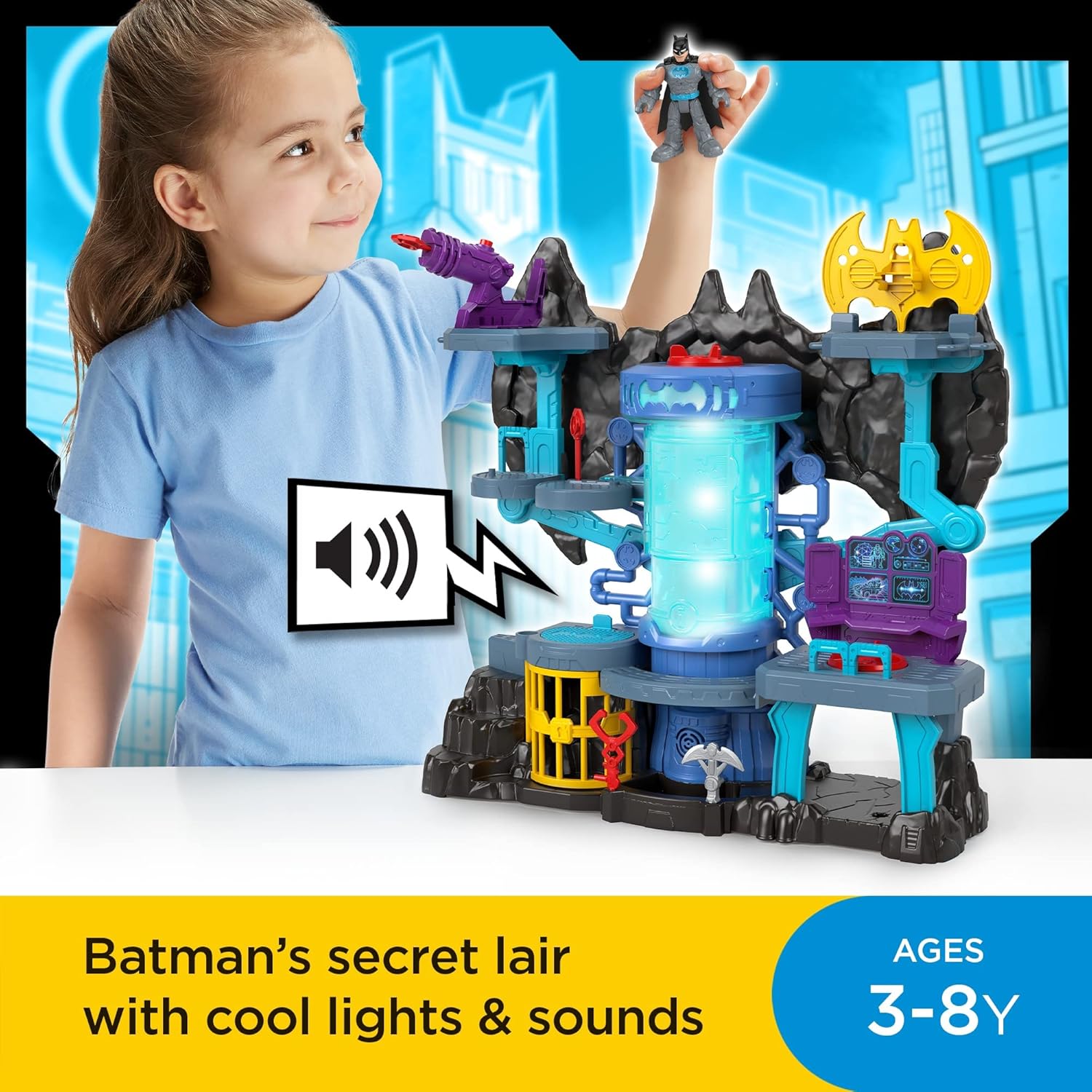 Imaginext DC Super Friends Bat-Tech Batcave Playset - Light-Up Action for Kids 3-8 5