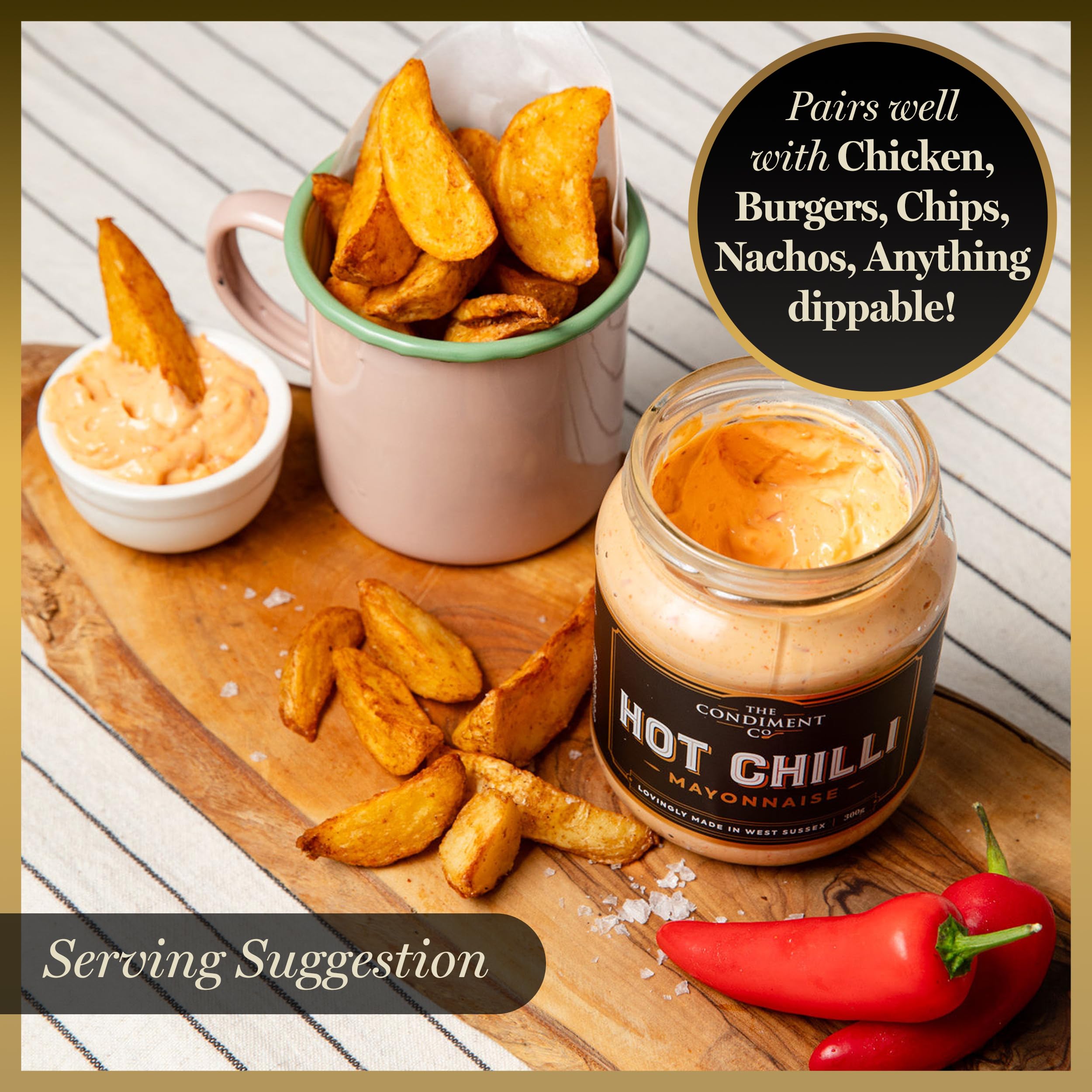 The Condiment Company Hot Chilli Mayonnaise - Creamy Spicy Mayo with Chipotle & Garlic 300g 3