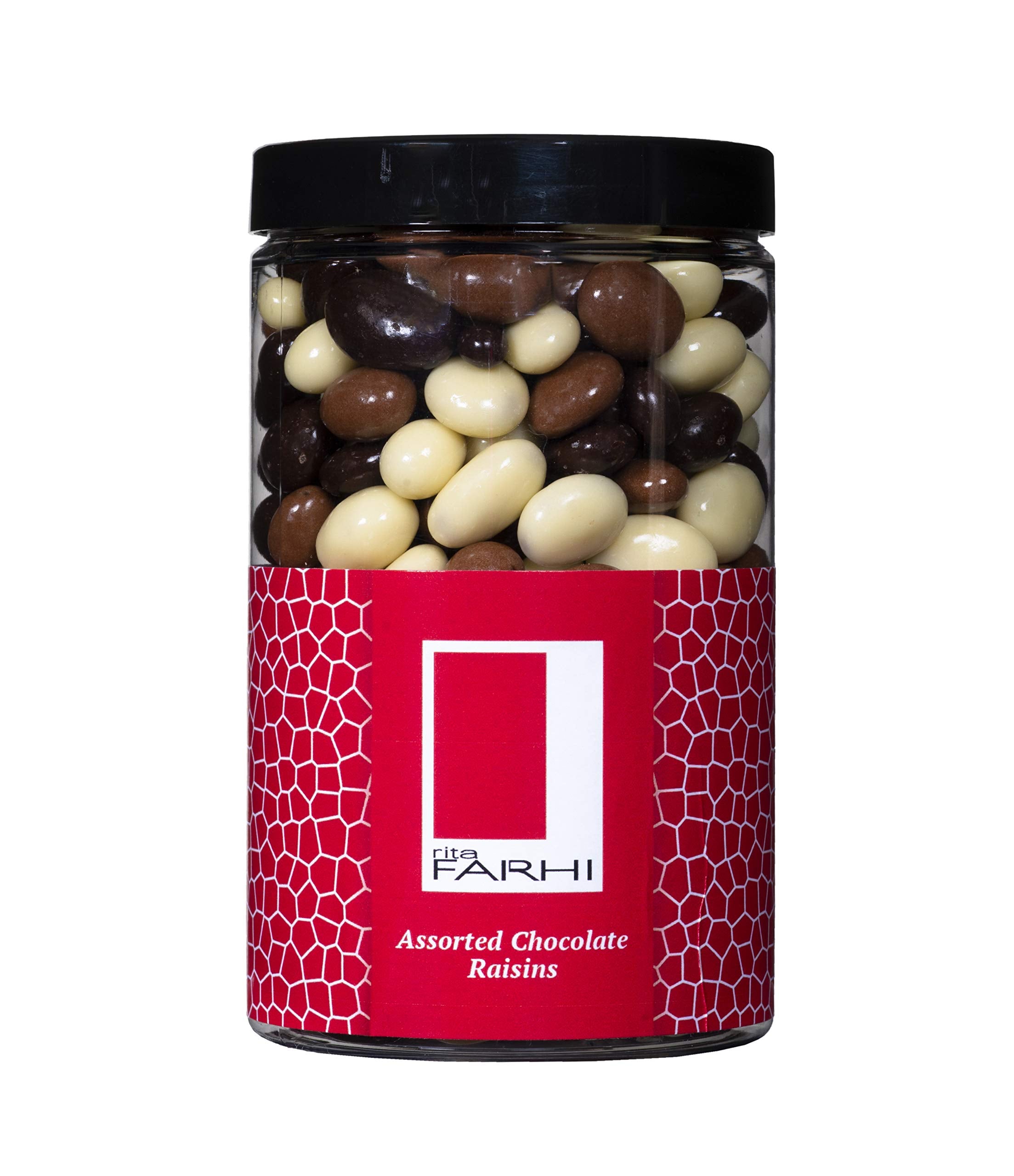 Rita Farhi Milk, Dark and White Chocolate Covered Raisins Gift Jar | 350g 1