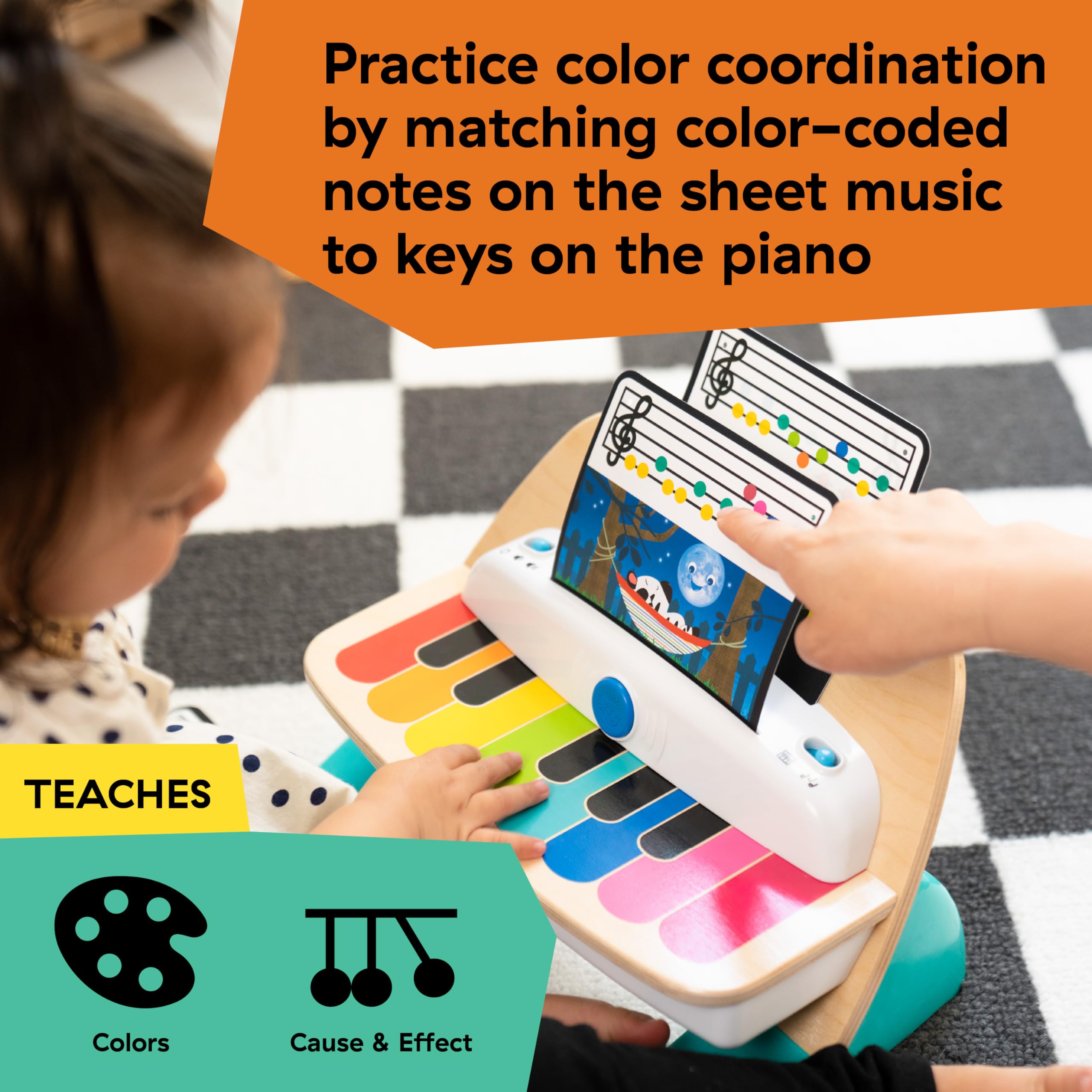 Baby Einstein Hape Magic Touch Piano – Musikspielzeug aus Holz für Kleinkinder von 6–36 Monaten 7