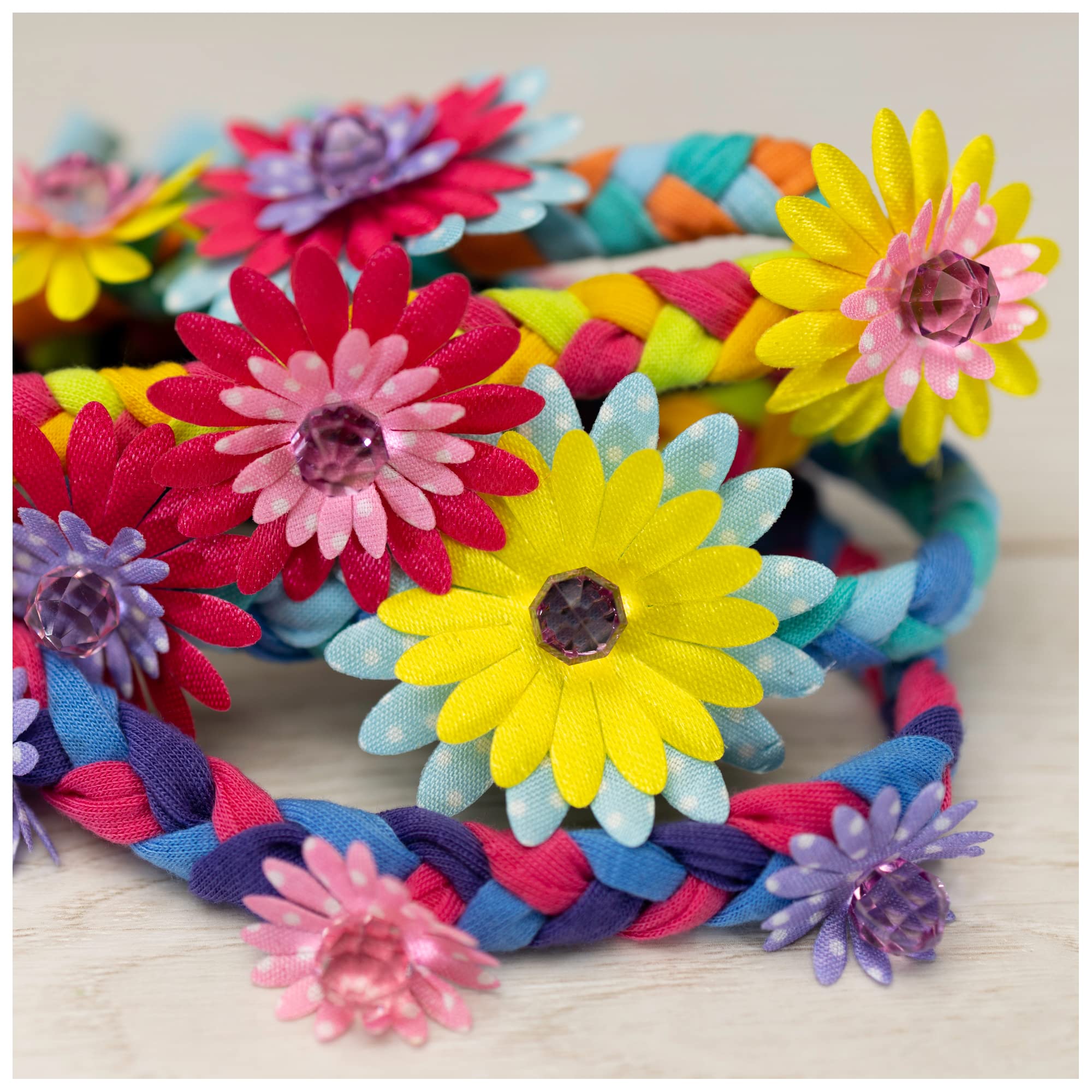 Galt Brilliant Hair Bands Craft Kit for Kids – Create 8 Decorative Hair Braids with Flowers and Beads 7