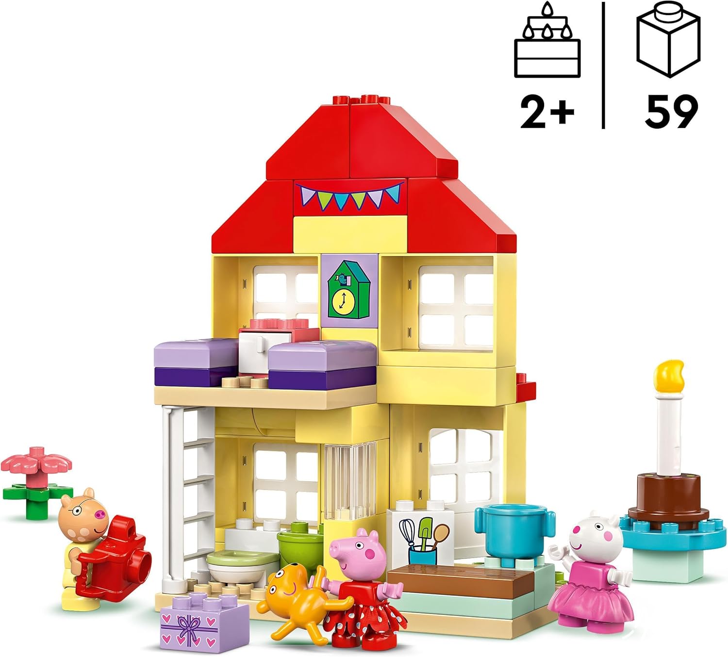 LEGO DUPLO Peppa Pig Birthday House Playset - Building Toy for 2+ Year Olds 7
