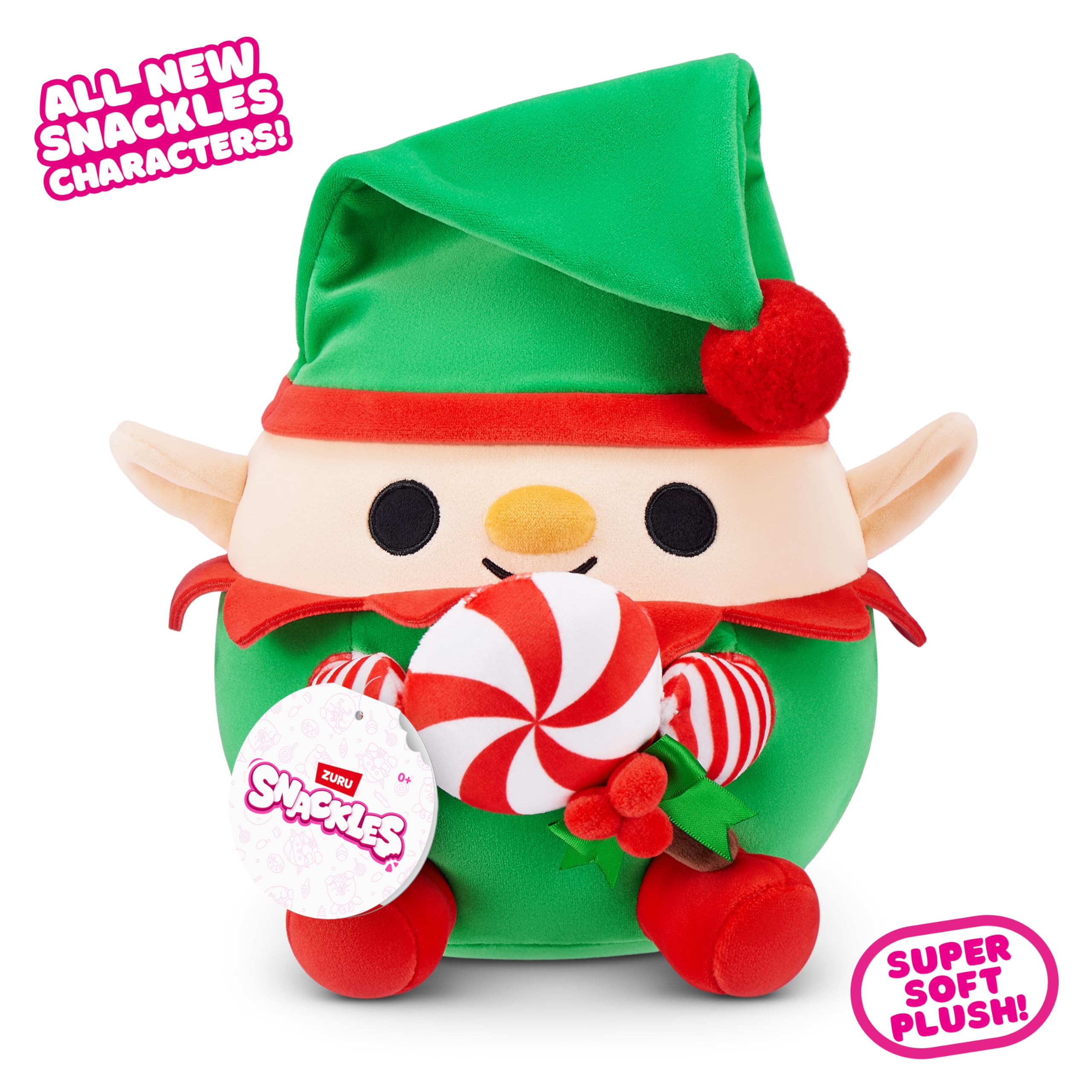 Snackles Christmas Series 2 8-inch Plush (JINGLE) by ZURU - Festive Holiday Collectible with Snack 7