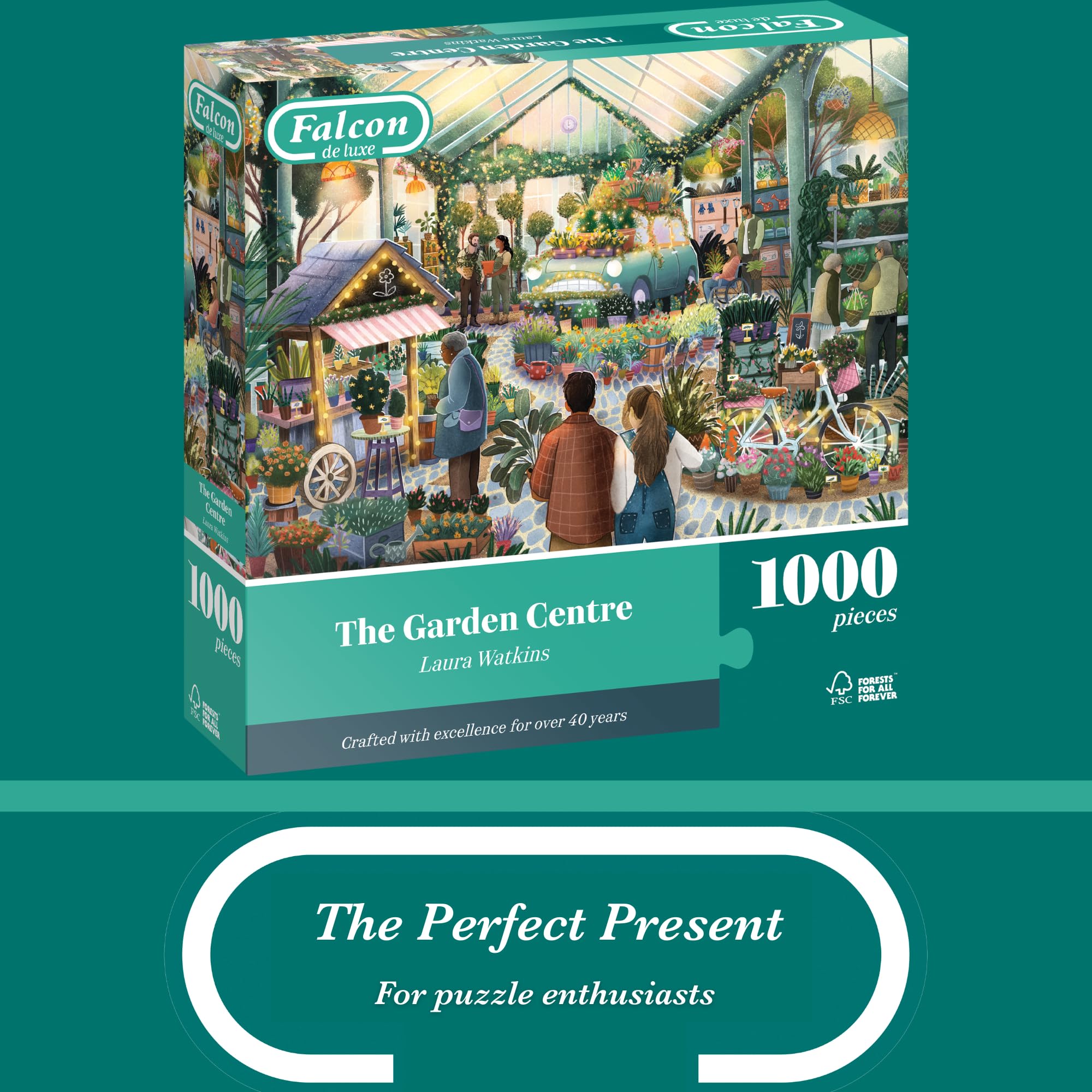 Falcon The Garden Centre 1000 Piece Jigsaw Puzzle - Laura Watkins Illustration 3