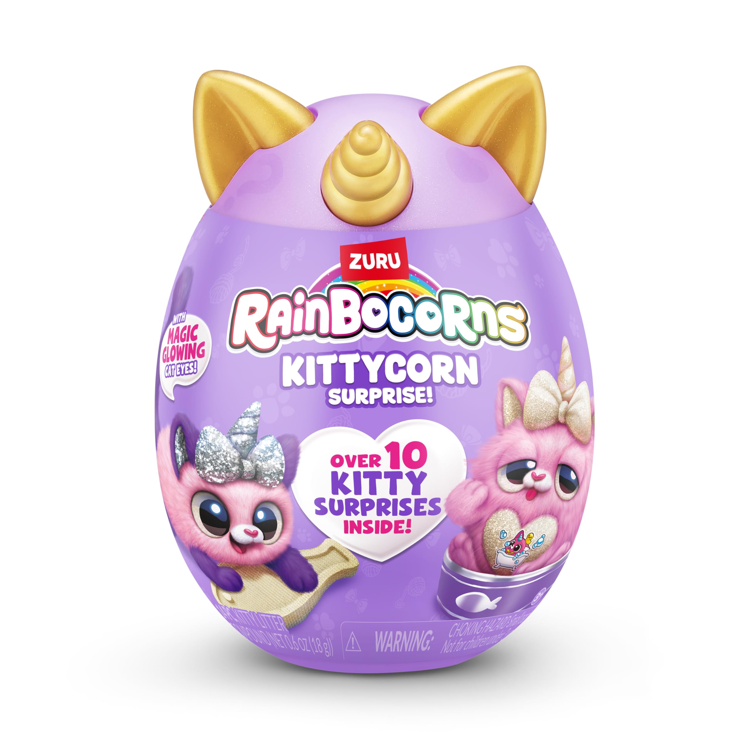 Rainbocorns Kittycorn Surprise Series 2 - Chai the Chinchilla Cat Interactive Plush with Lights, Sounds & 30+ Surprises 7