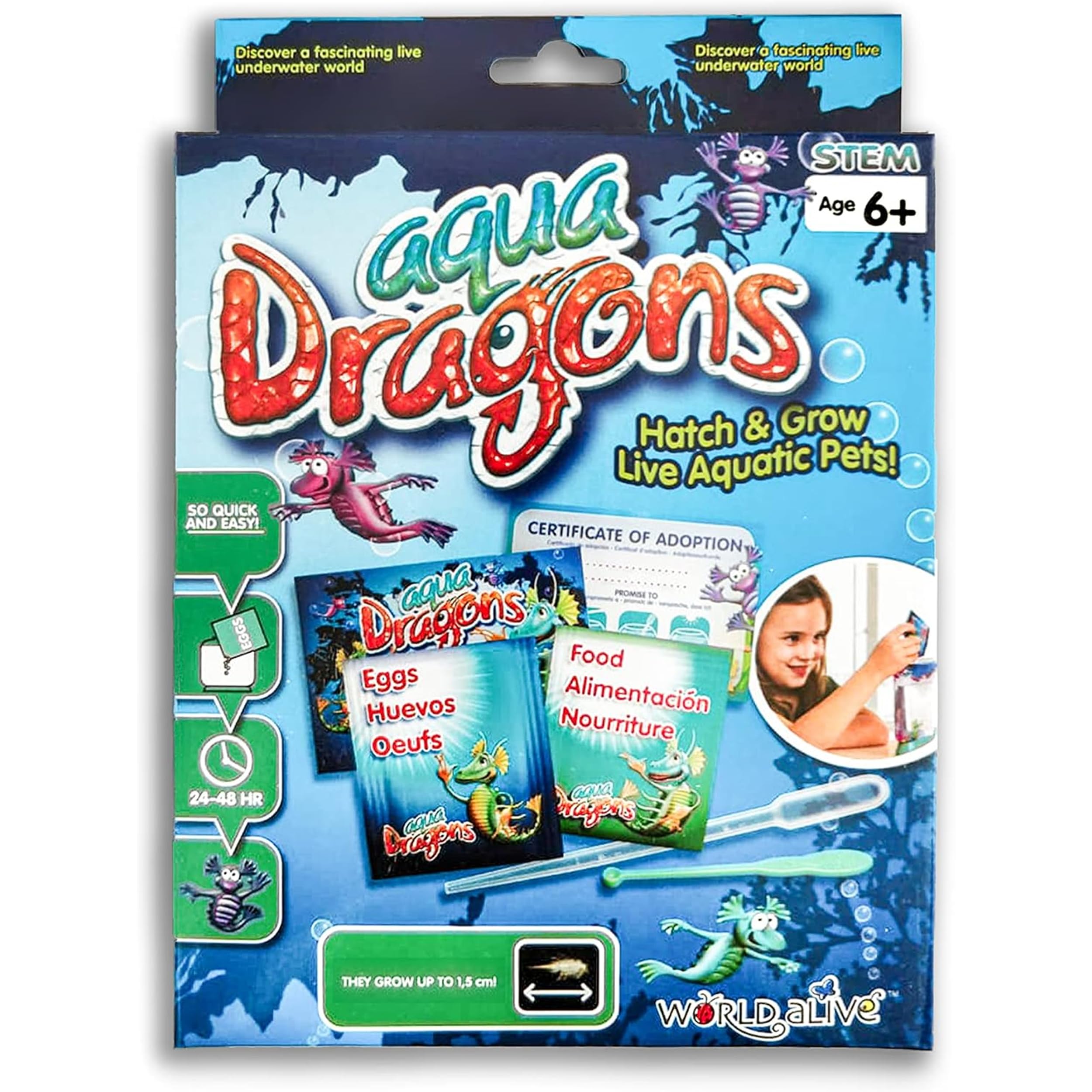 Aqua Dragons Starter/Refill Kit - Live Aquatic Creatures for Observation Skills | Unisex Children
