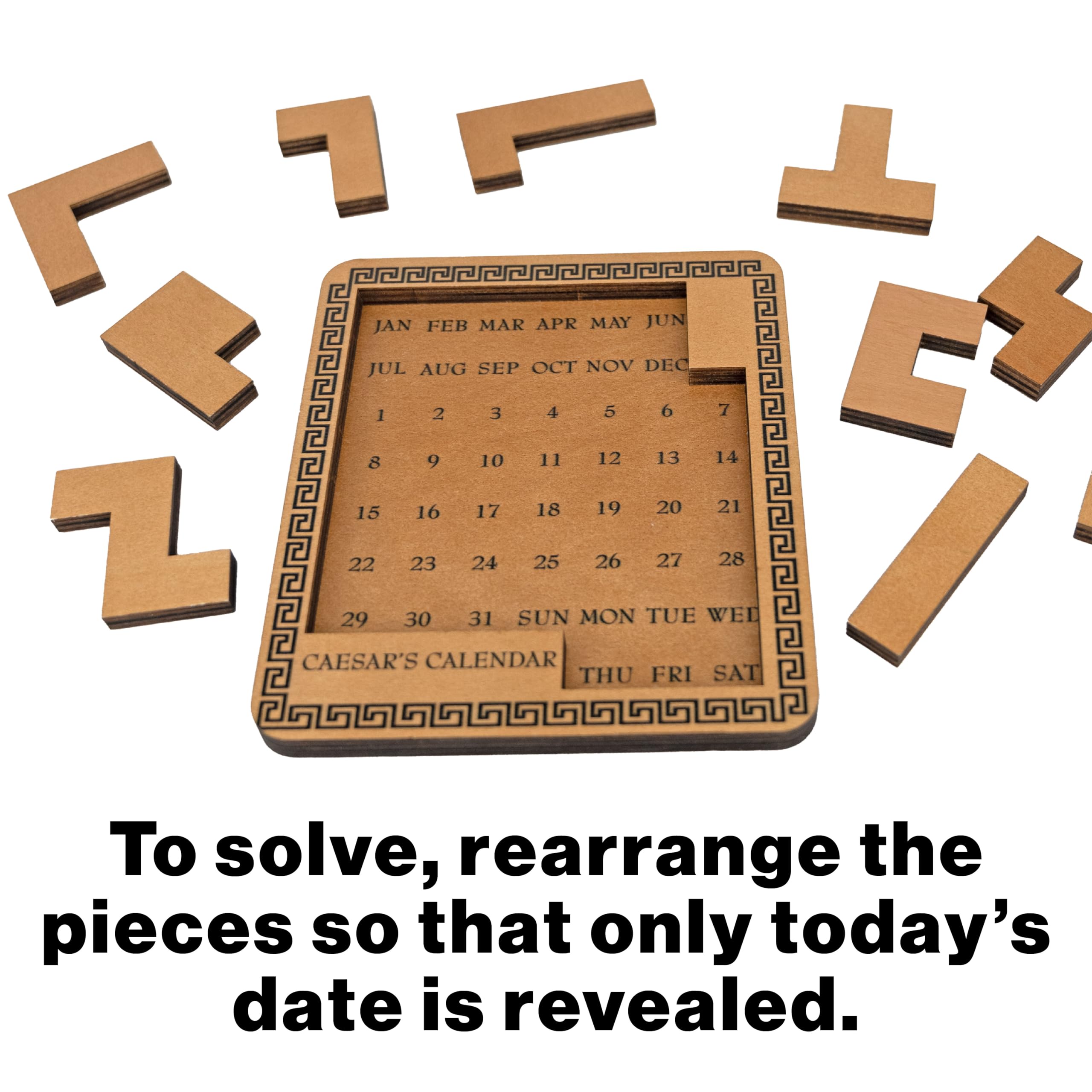 True Genius: Caesar's Calendar - 365-Day Wooden Brain Teaser Puzzle for Adults & Kids 9