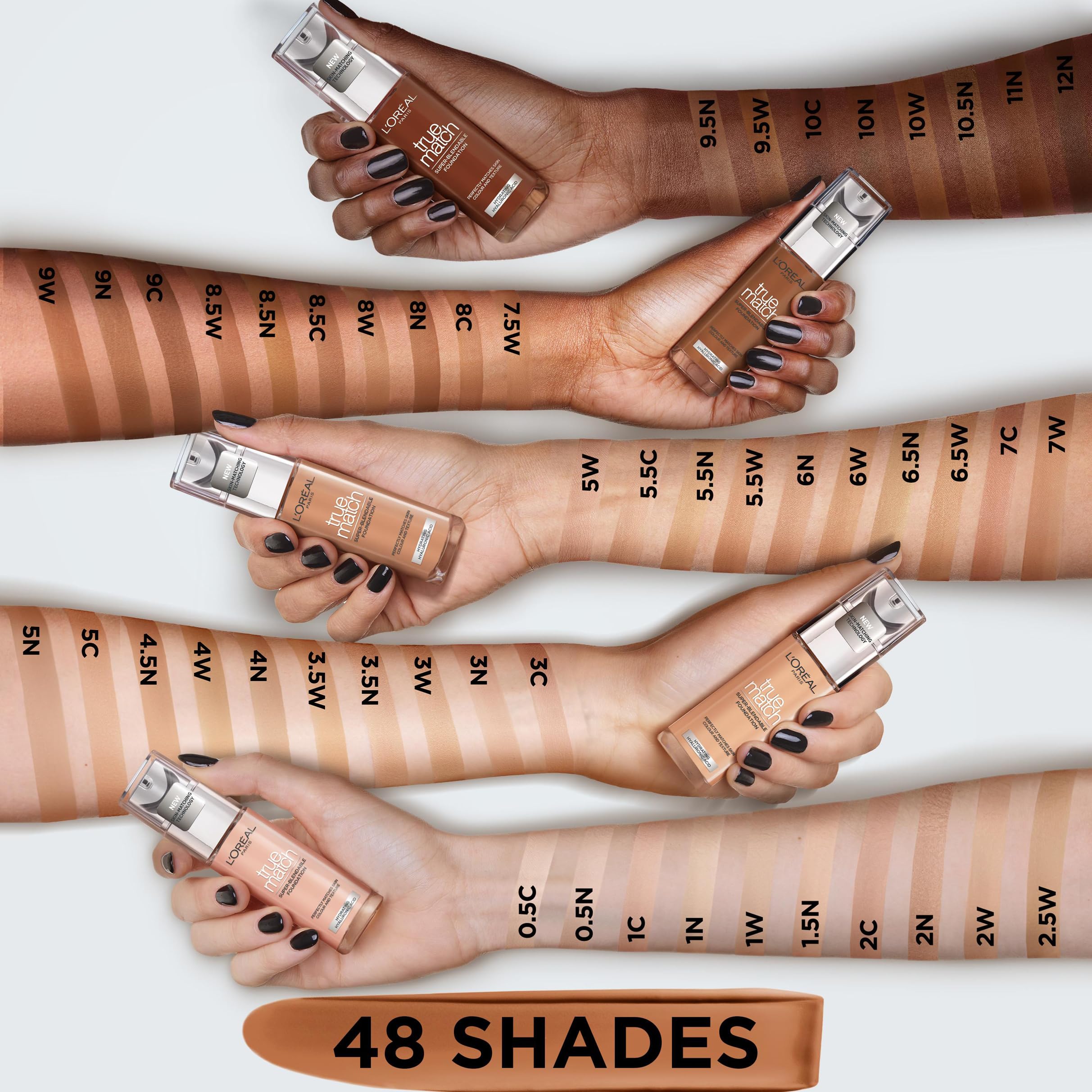L'Oréal Paris True Match Liquid Foundation (30ml) - Skincare-Infused with Hyaluronic Acid, SPF 16, 46 Shades, 7.C Rose Amber 9