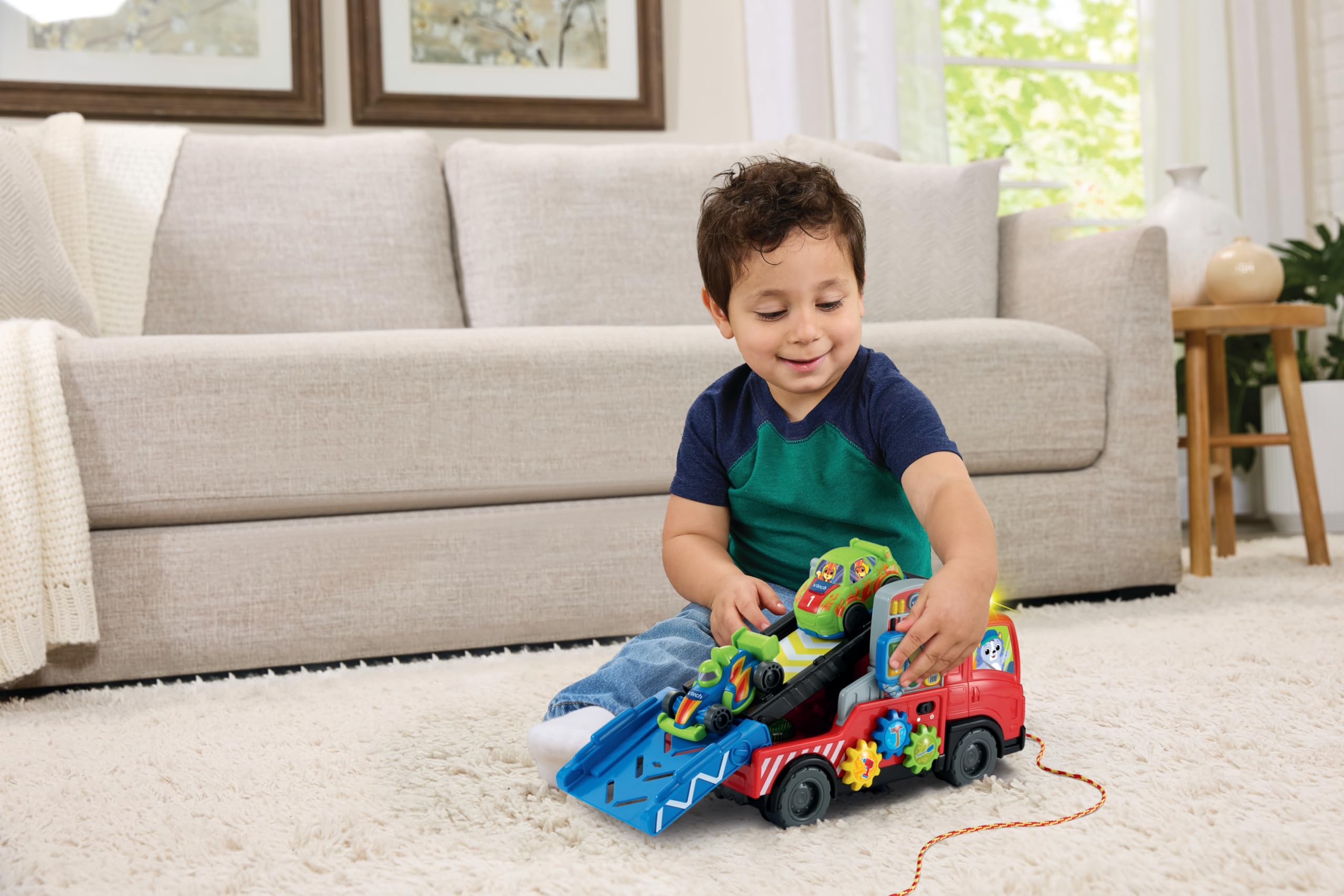 VTech Road Rescue Car Carrier - Interactive Vehicle Playset with 55+ Sounds & Learning Features 4