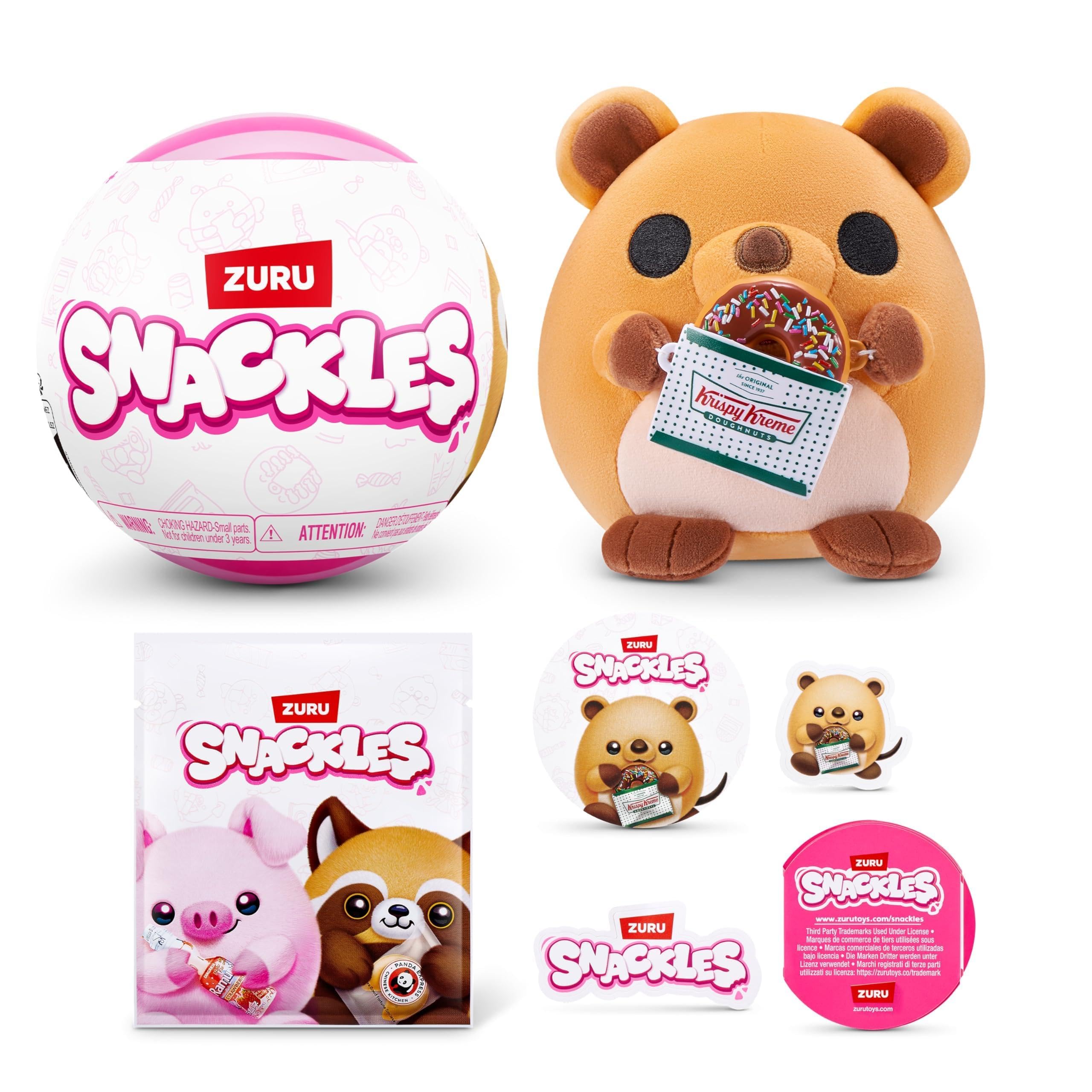 Snackles Series 3 5-inch Plush with Snack Accessory by ZURU | Polyester | Ages 3+